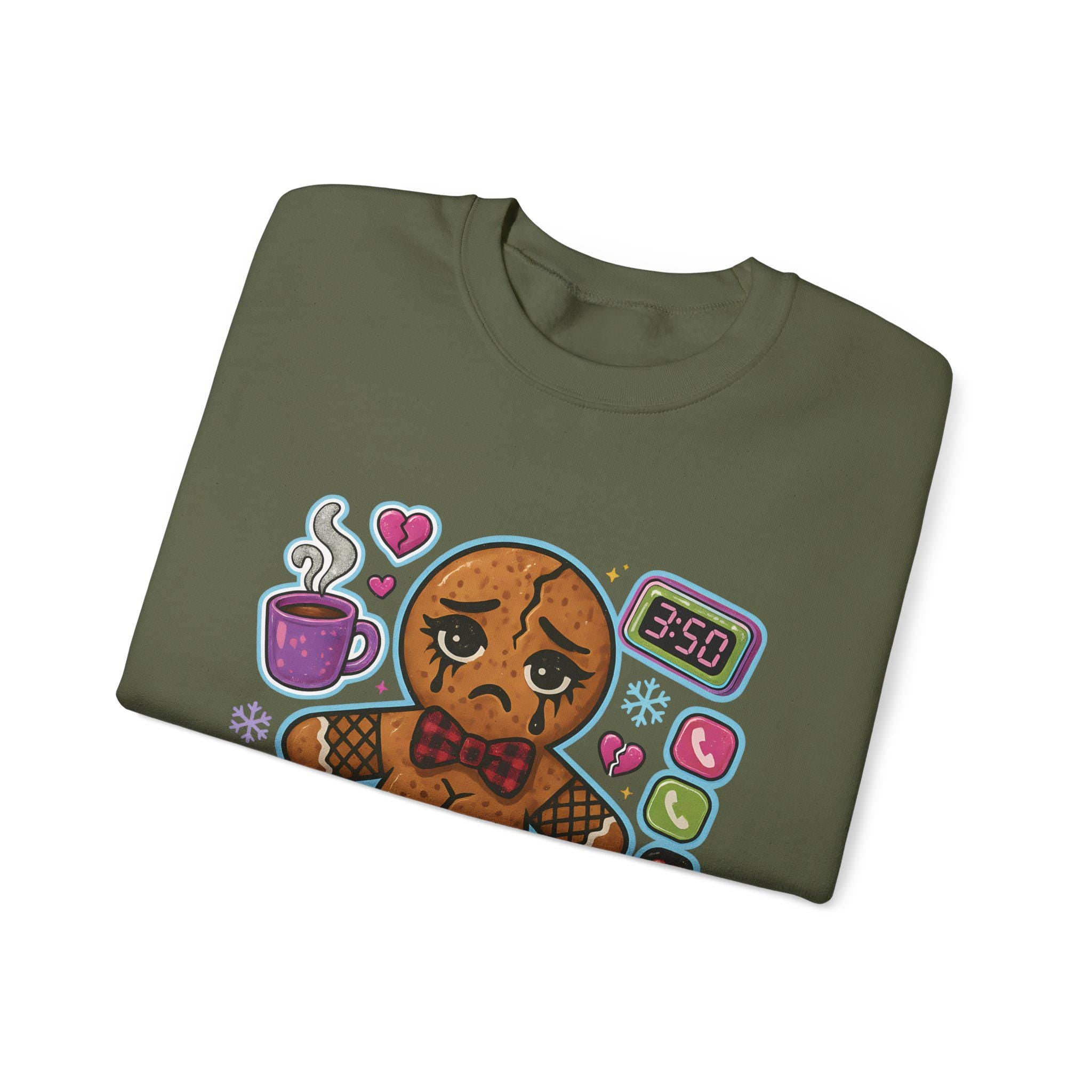 Witty Gingerbread Crewneck Sweatshirt: Emotionally Unavailable Holiday Humor Gift for Introverts