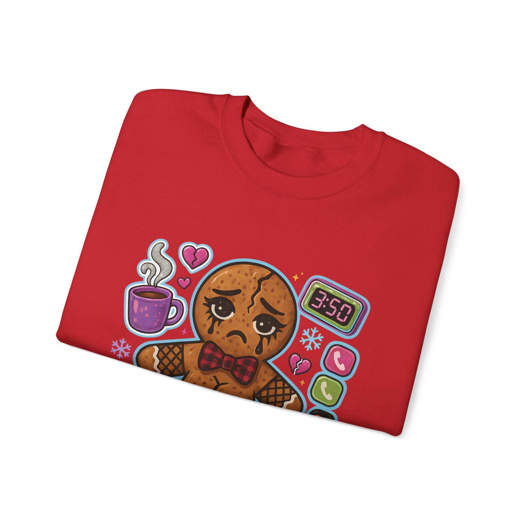 Witty Gingerbread Crewneck Sweatshirt: Emotionally Unavailable Holiday Humor Gift for Introverts
