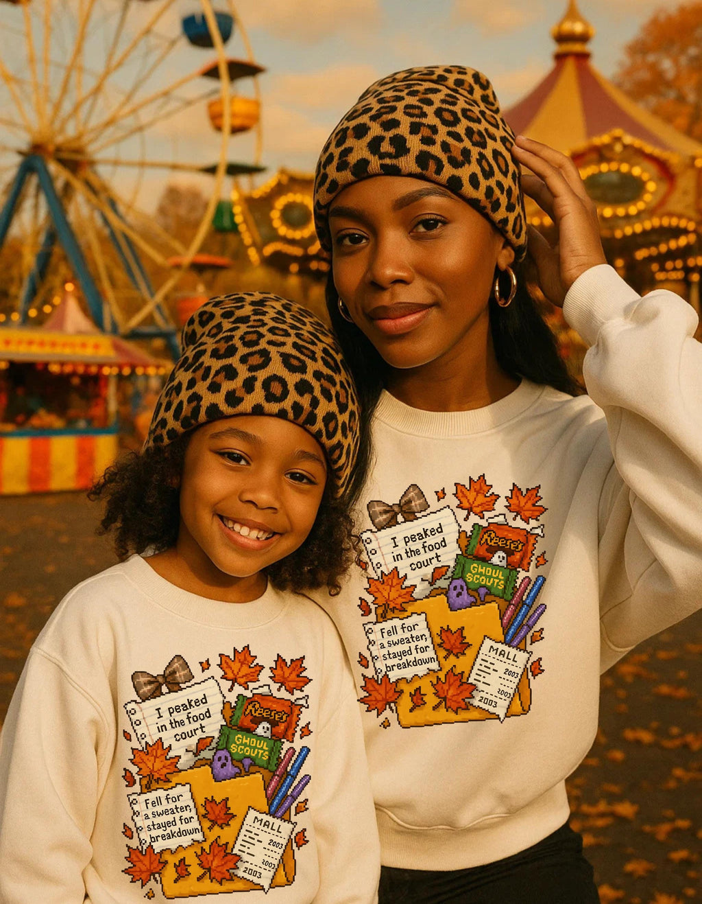 Pixelated Autumn Crewneck Sweatshirt: Cozy Fall Fashion