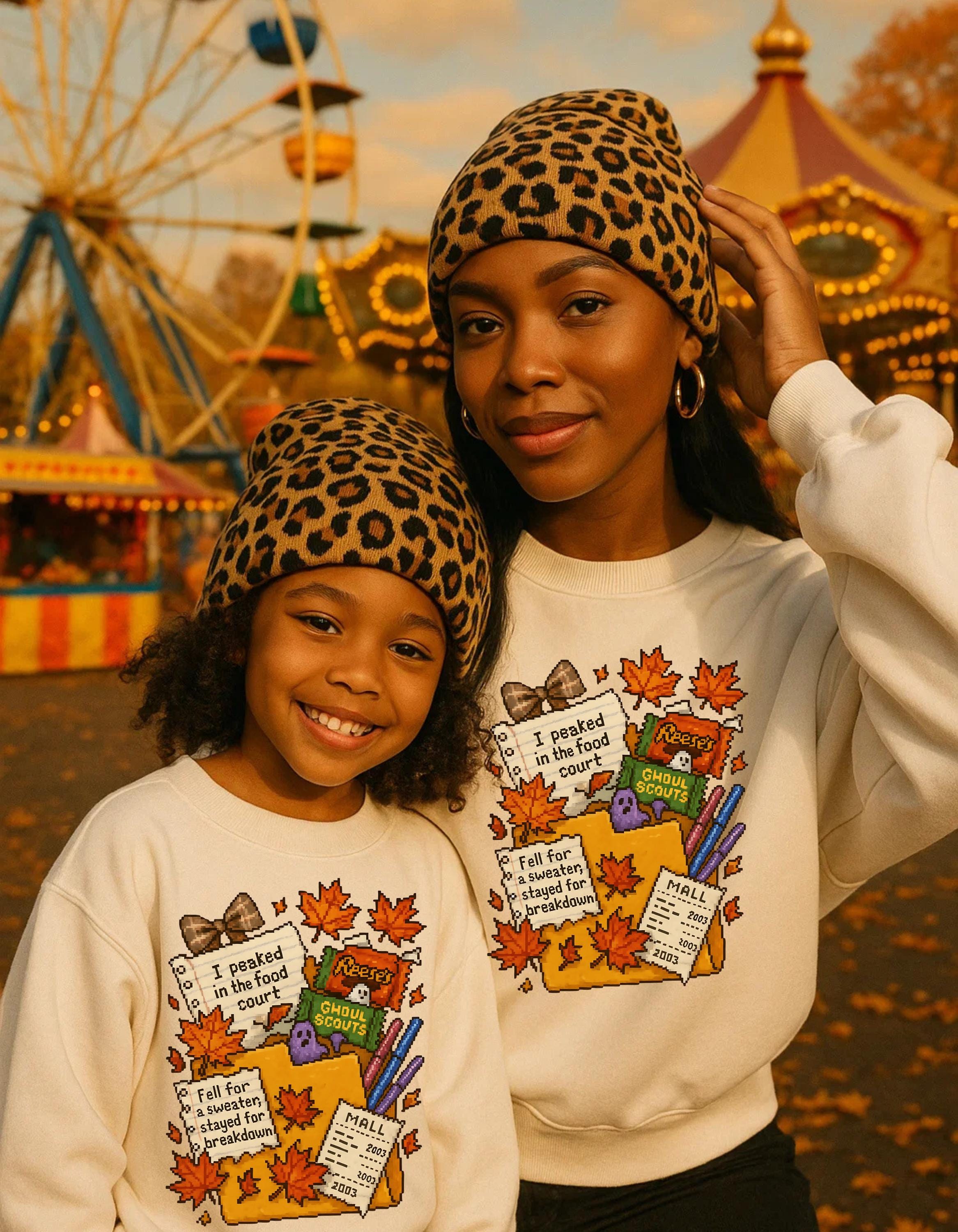 Pixelated Autumn Crewneck Sweatshirt: Cozy Fall Fashion