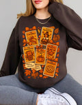 Cozy Autumn Tarot Harvest Sweatshirt - Unisex Fall Fashion Crewneck for Thanksgiving Weekend