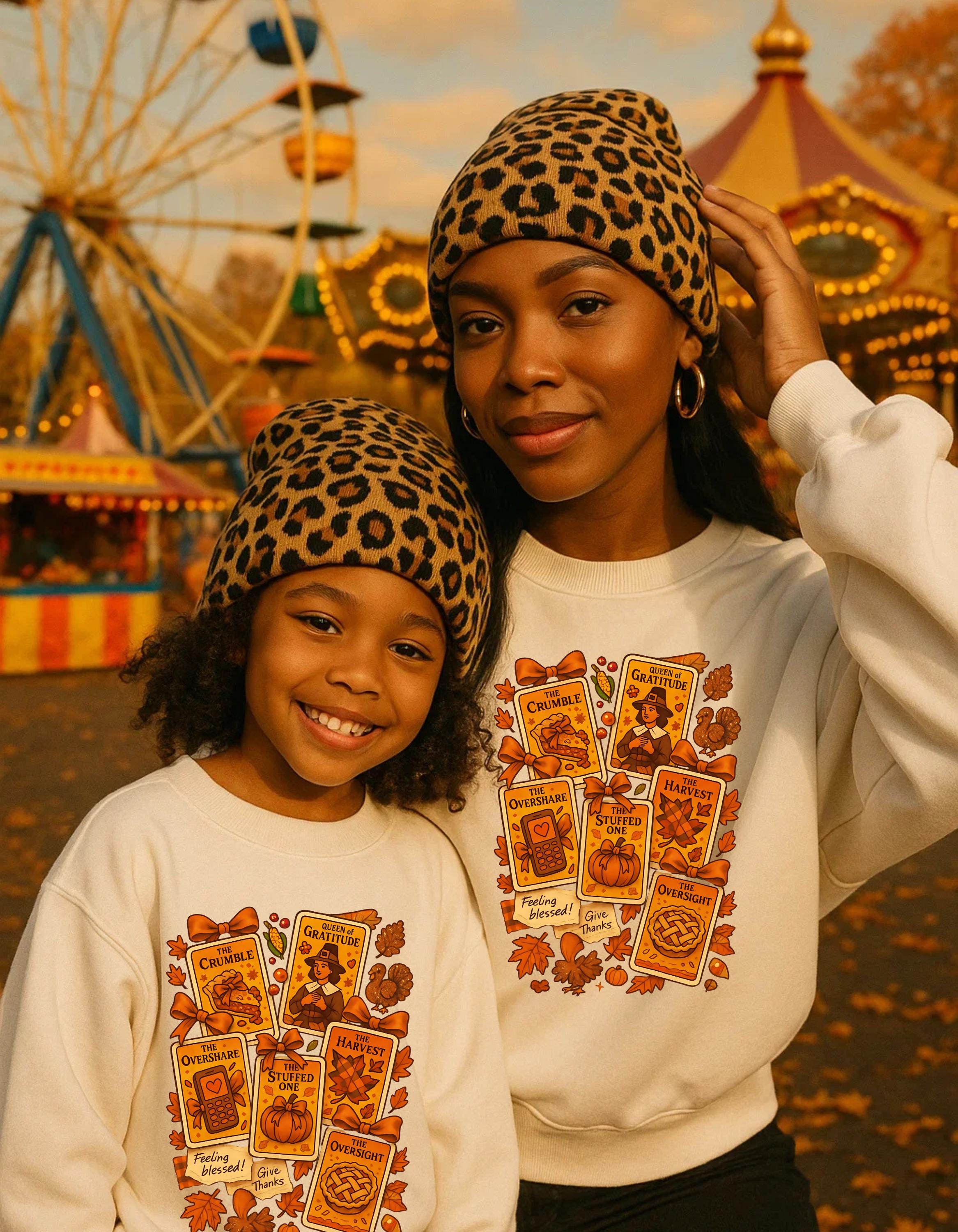 Cozy Autumn Tarot Harvest Sweatshirt - Unisex Fall Fashion Crewneck for Thanksgiving Weekend