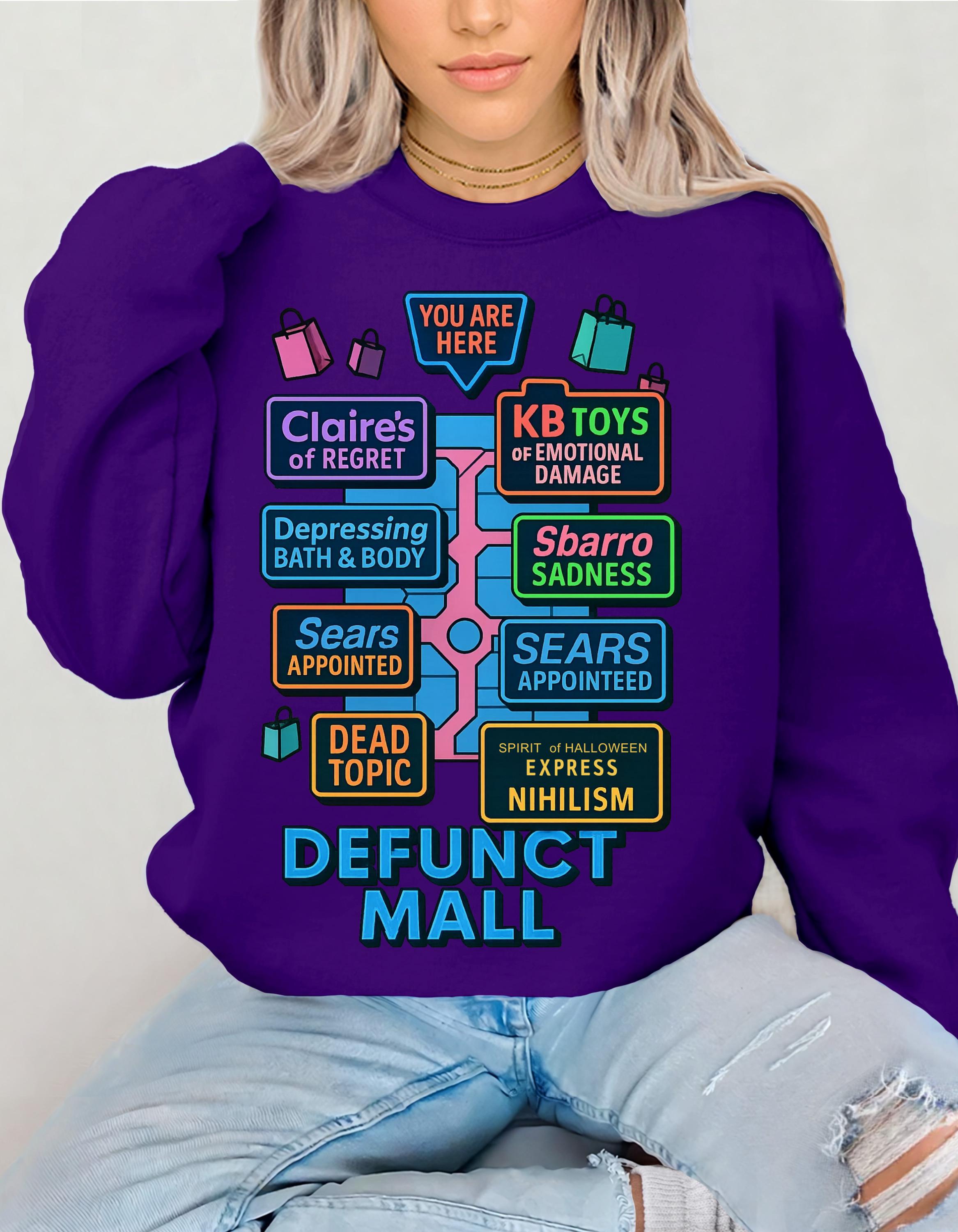 Retro Defunct Mall Sweatshirt: 90s Nostalgia Crewneck