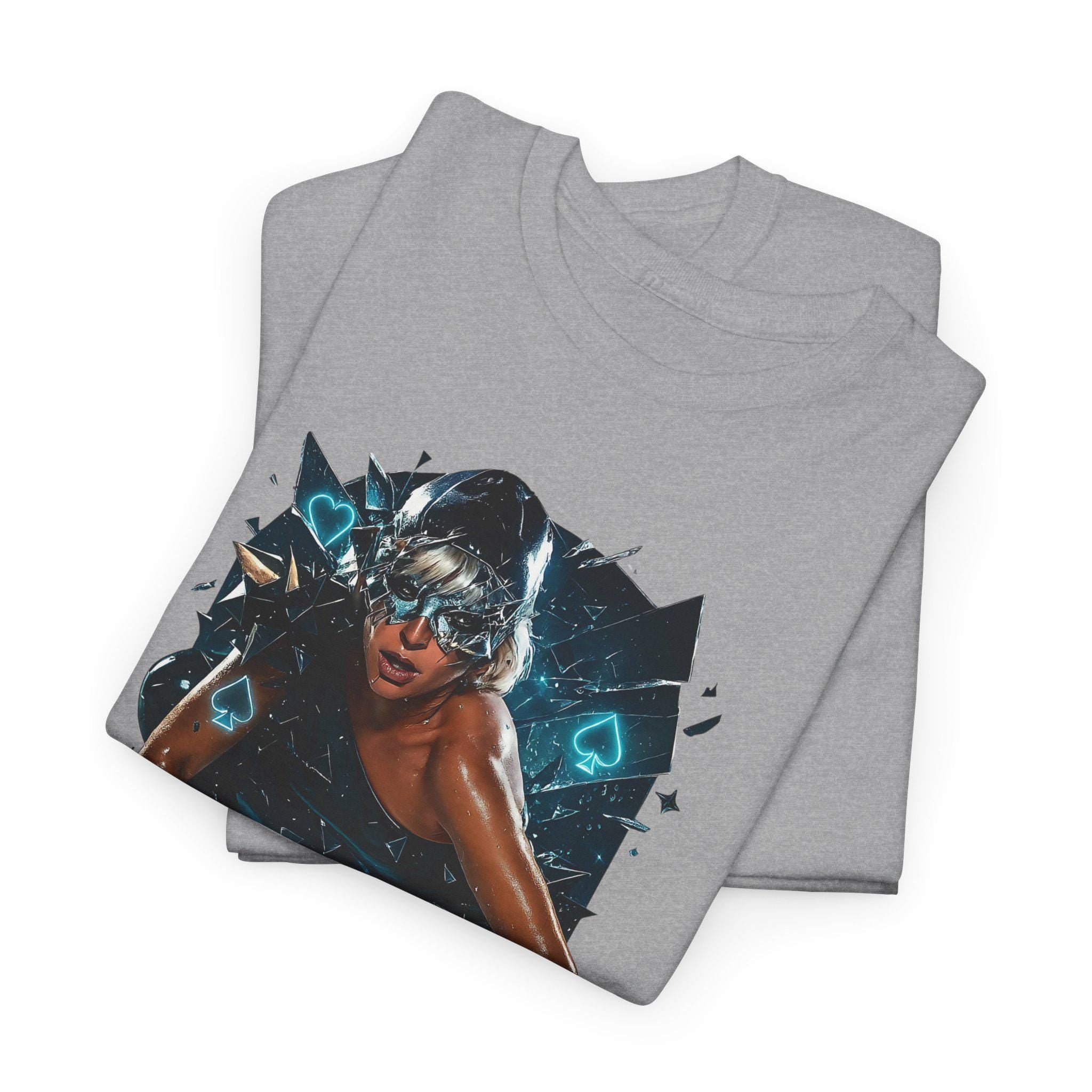 Poker Face Graphic Tee: Unisex Heavy Cotton T-Shirt
