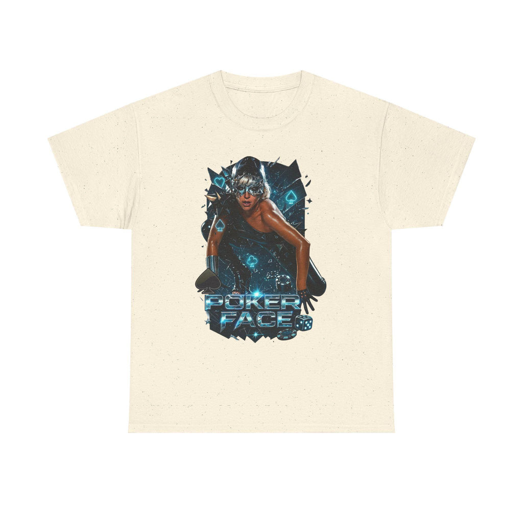 Poker Face Graphic Tee: Unisex Heavy Cotton T-Shirt
