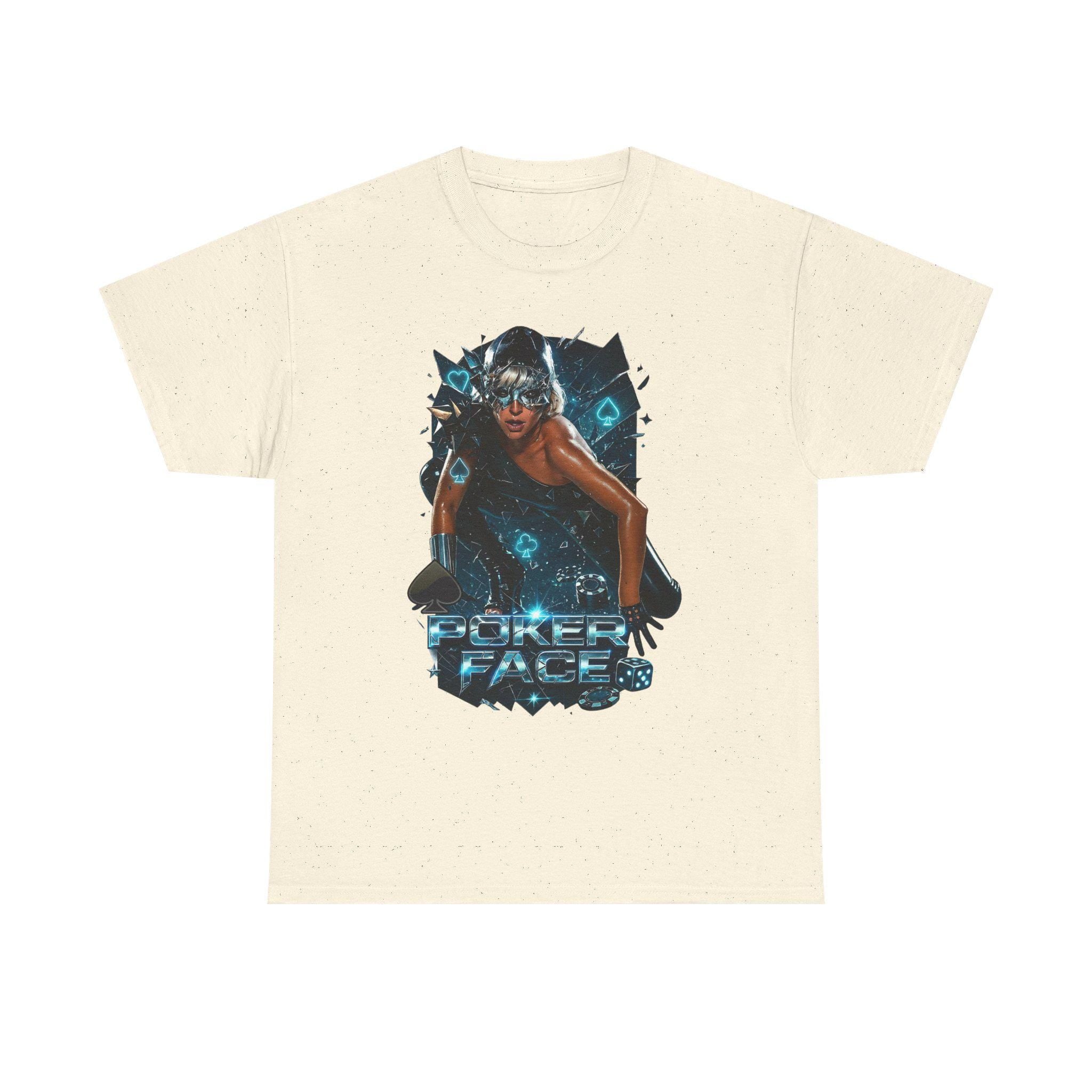 Poker Face Graphic Tee: Unisex Heavy Cotton T-Shirt