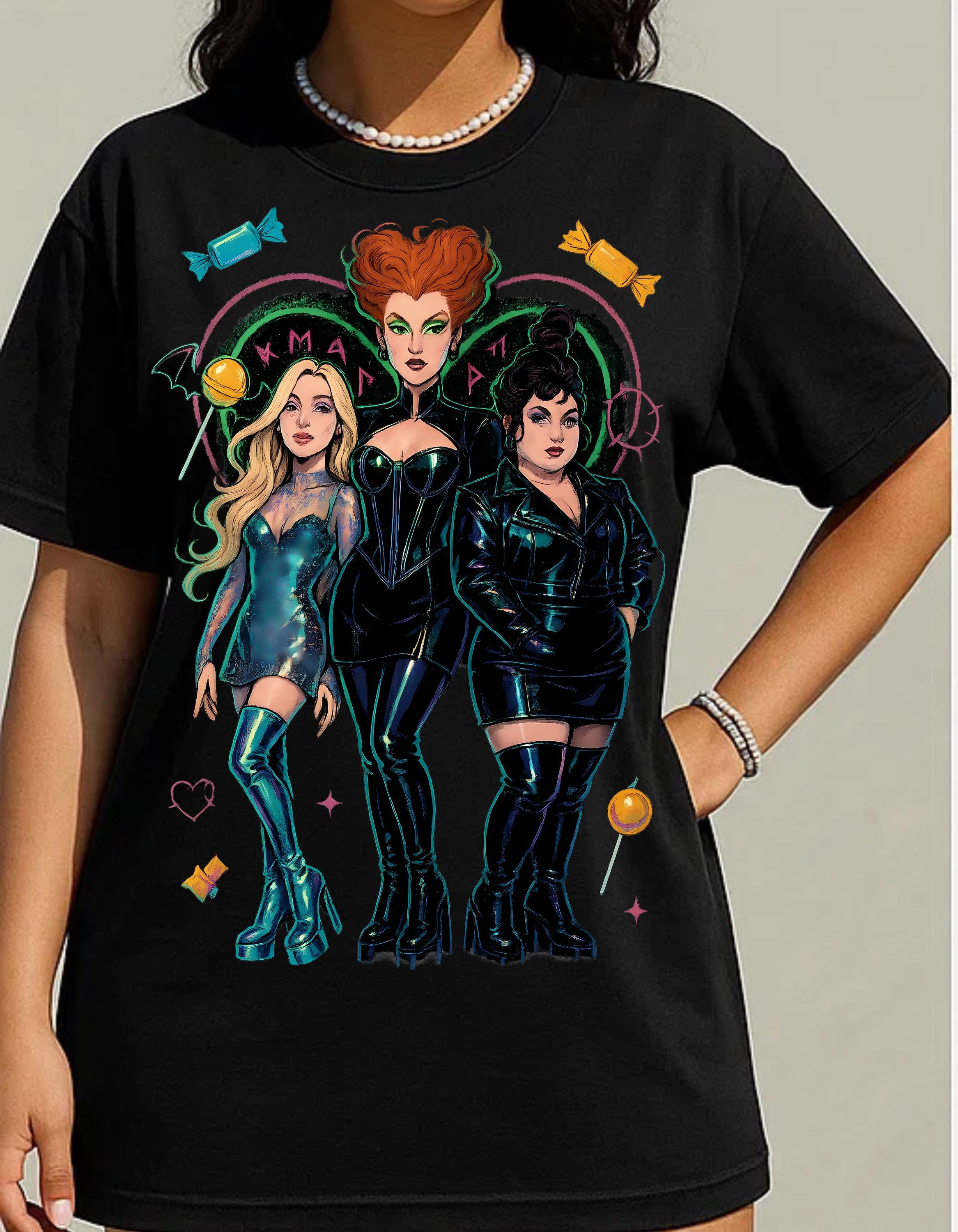 Retro Anime Witch Parody Tee: Unisex Graphic Shirt for Halloween, Fans & Everyday Wear