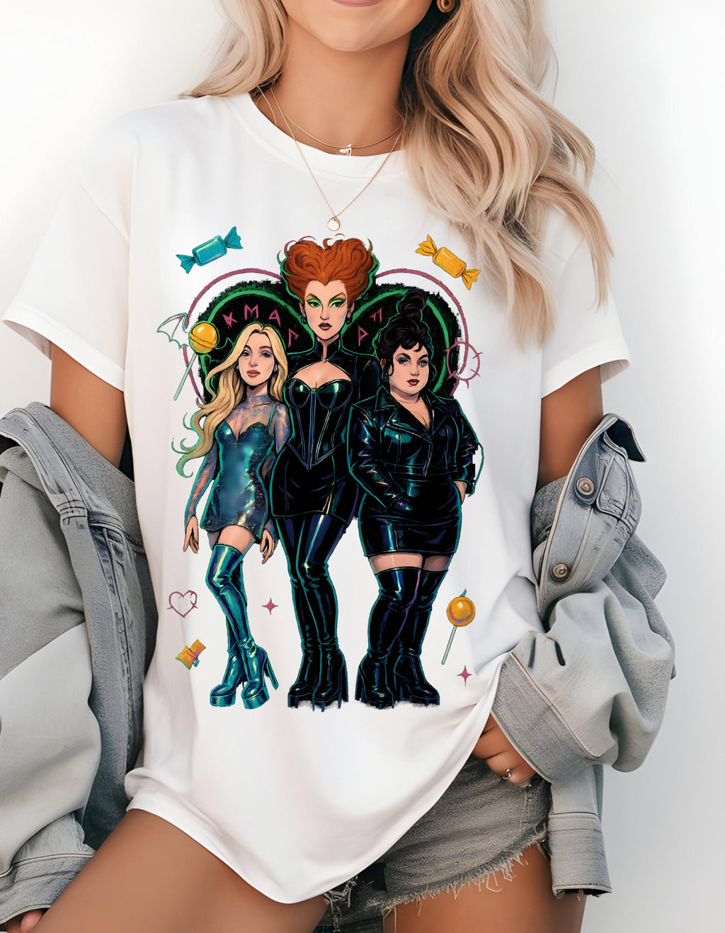 Retro Anime Witch Parody Tee: Unisex Graphic Shirt for Halloween, Fans & Everyday Wear