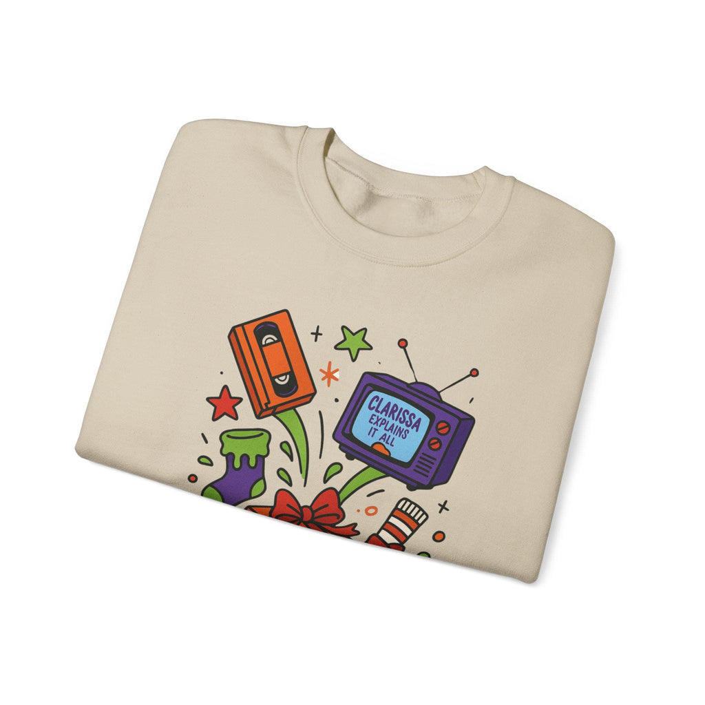 Vibrant Retro Parody Crewneck: Unisex Vintage Graphic Sweatshirt for Trendy Casual Loungewear