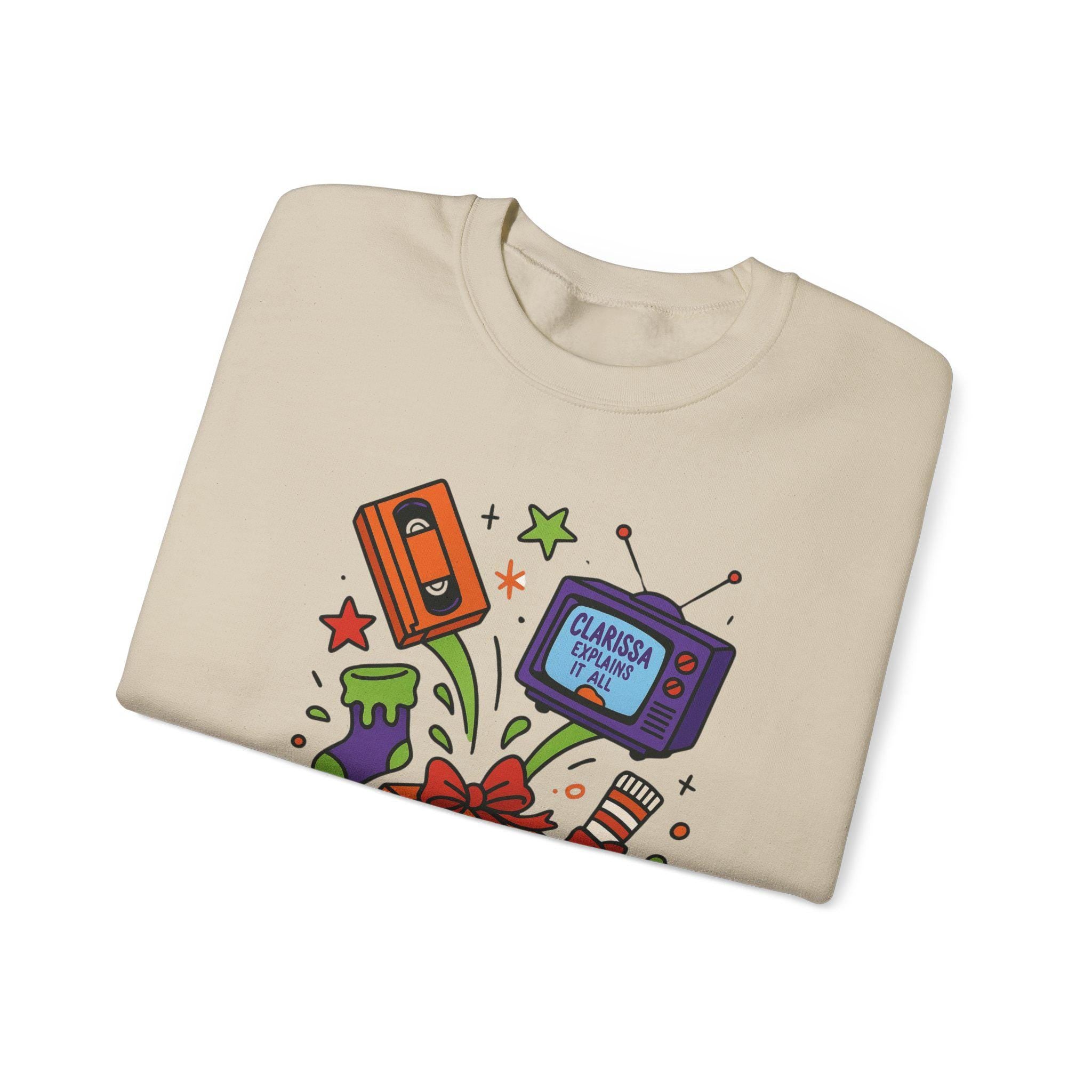 Vibrant Retro Parody Crewneck: Unisex Vintage Graphic Sweatshirt for Trendy Casual Loungewear