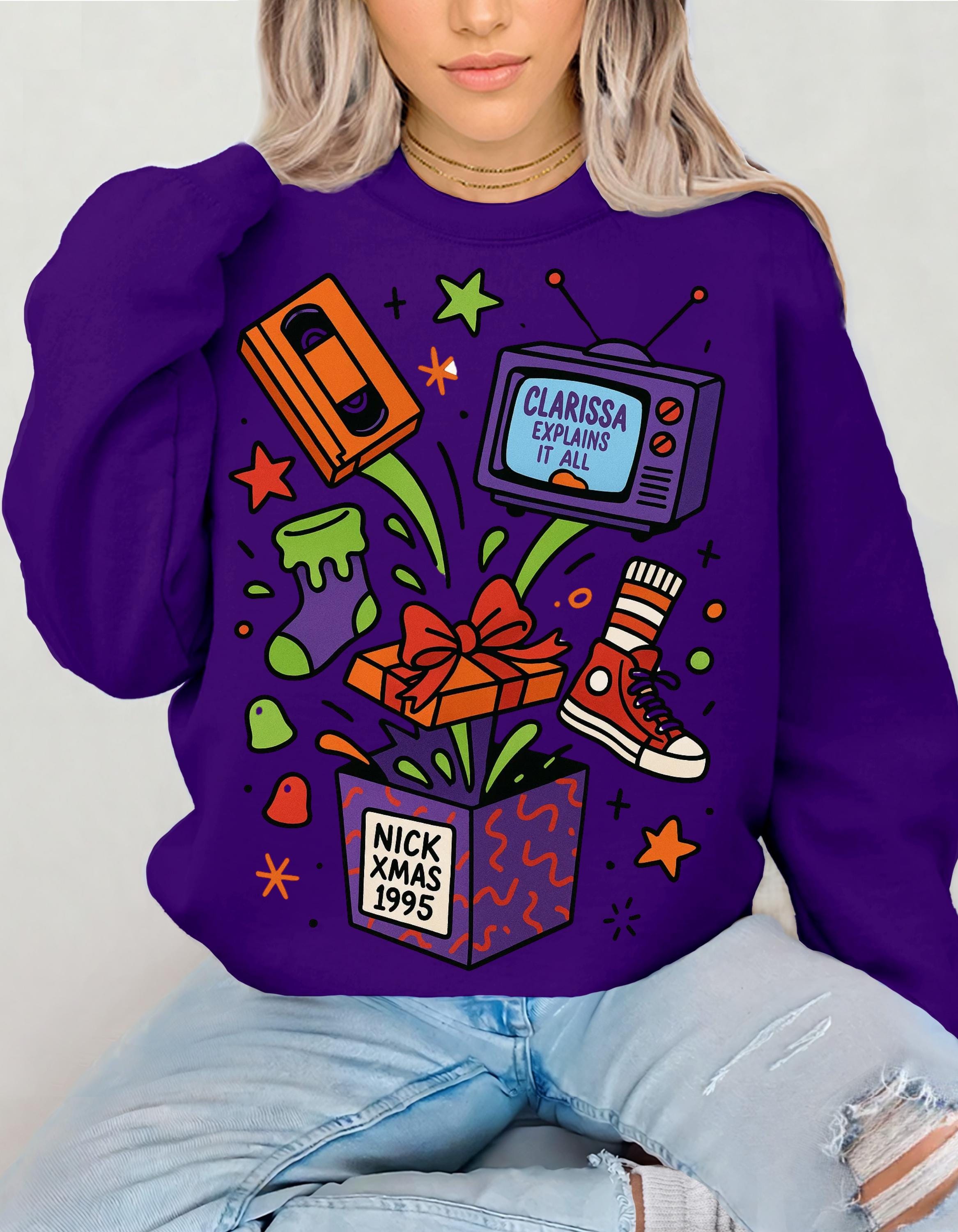 Vibrant Retro Parody Crewneck: Unisex Vintage Graphic Sweatshirt for Trendy Casual Loungewear