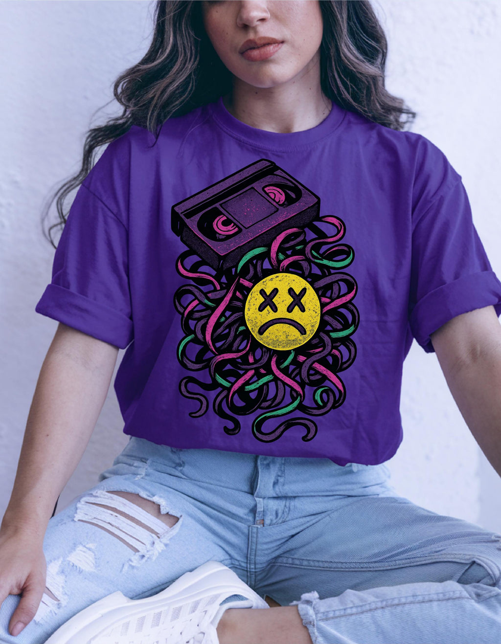 Retro Chaos Music Tee: Vibrant Graphic Unisex Cotton Shirt