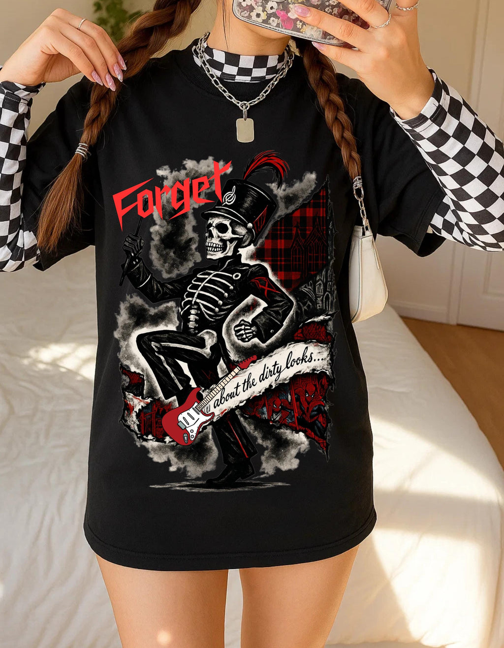 Skeleton Parade Emo Grunge Shirt: Alternative Gothic Graphic Tee
