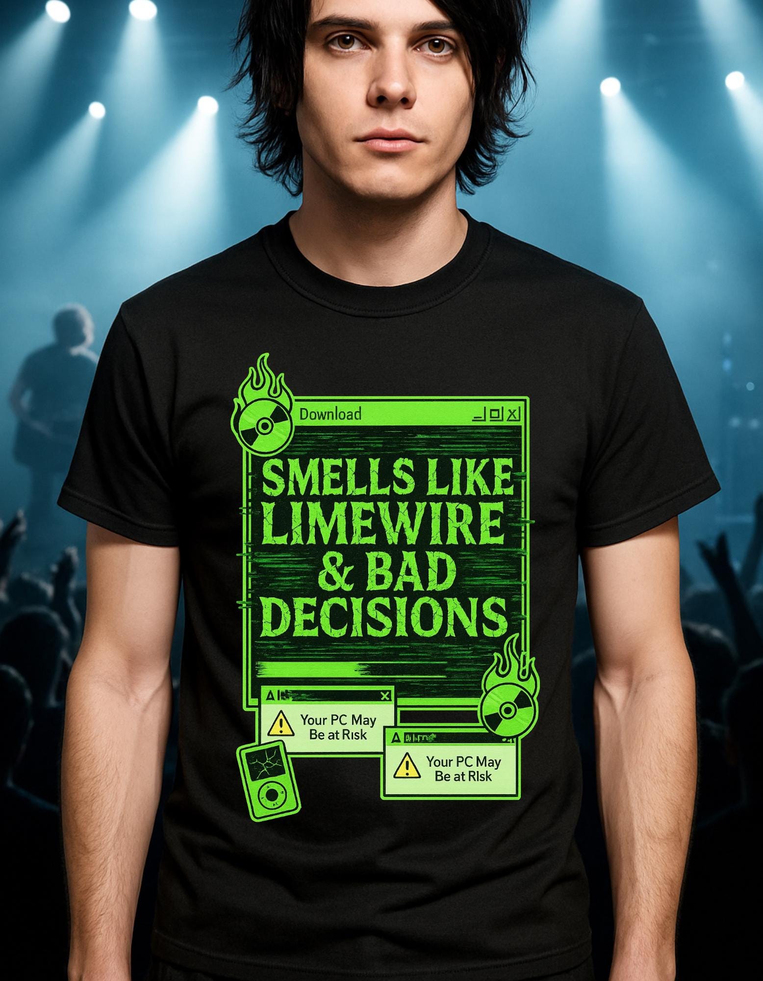 Nostalgic Limewire Humor Tee: Retro Music Lovers Unisex Cotton Shirt - Funny Pop Culture Gift