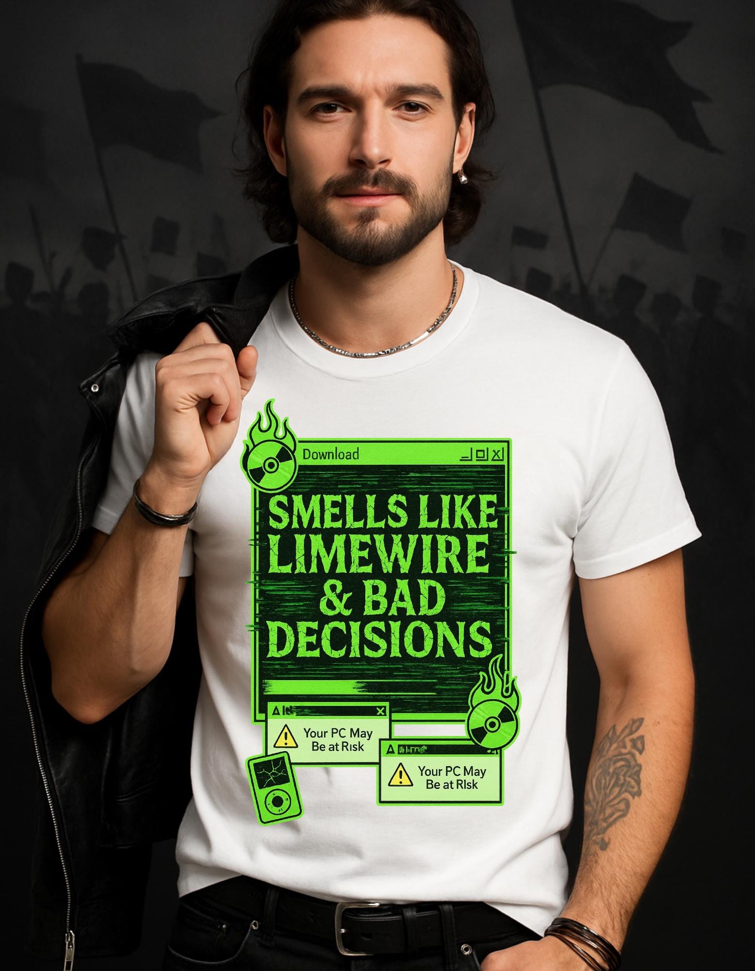 Nostalgic Limewire Humor Tee: Retro Music Lovers Unisex Cotton Shirt - Funny Pop Culture Gift