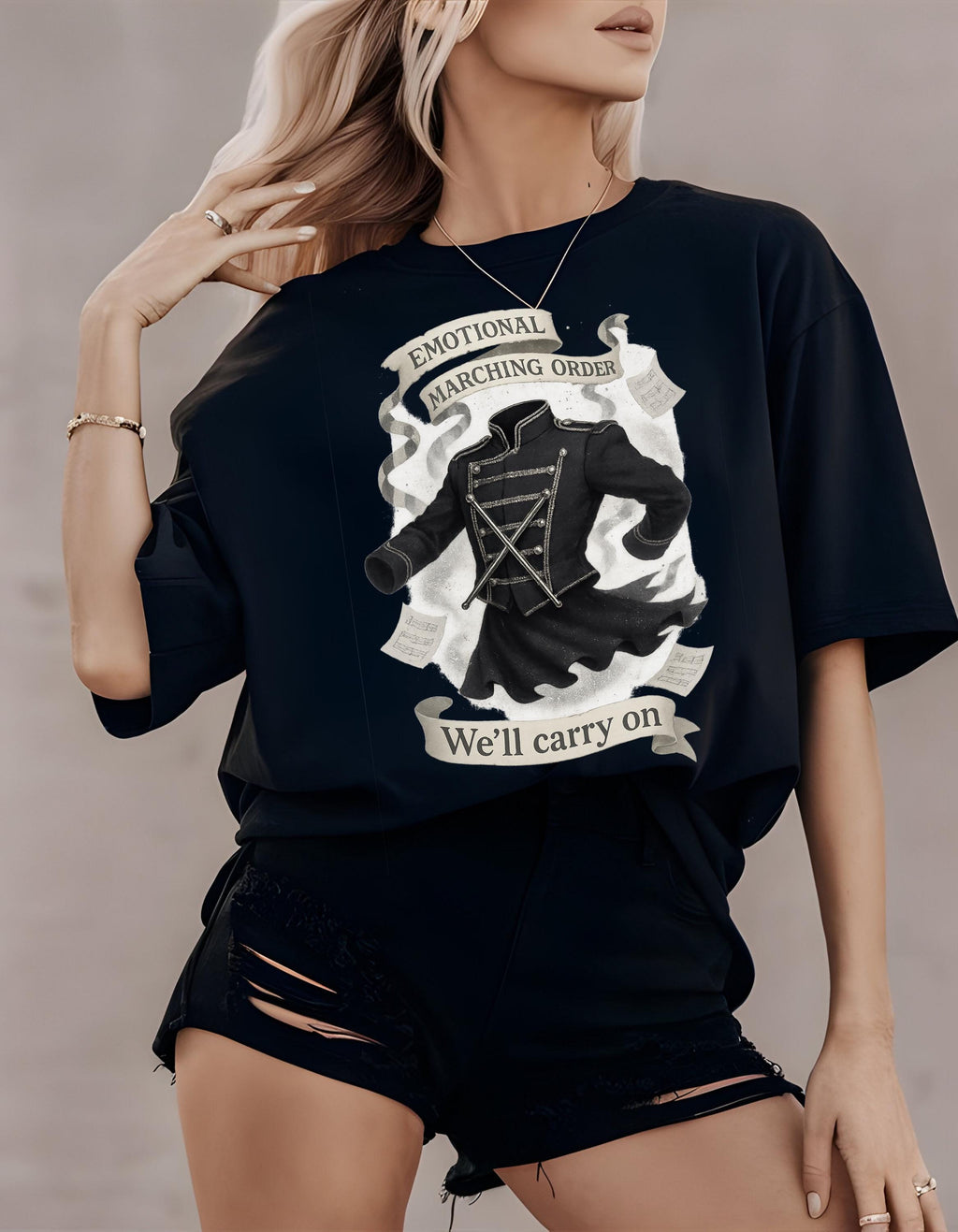 Inspirational Music Lover Cotton Tee: Emotional Marching Order Fan Gift