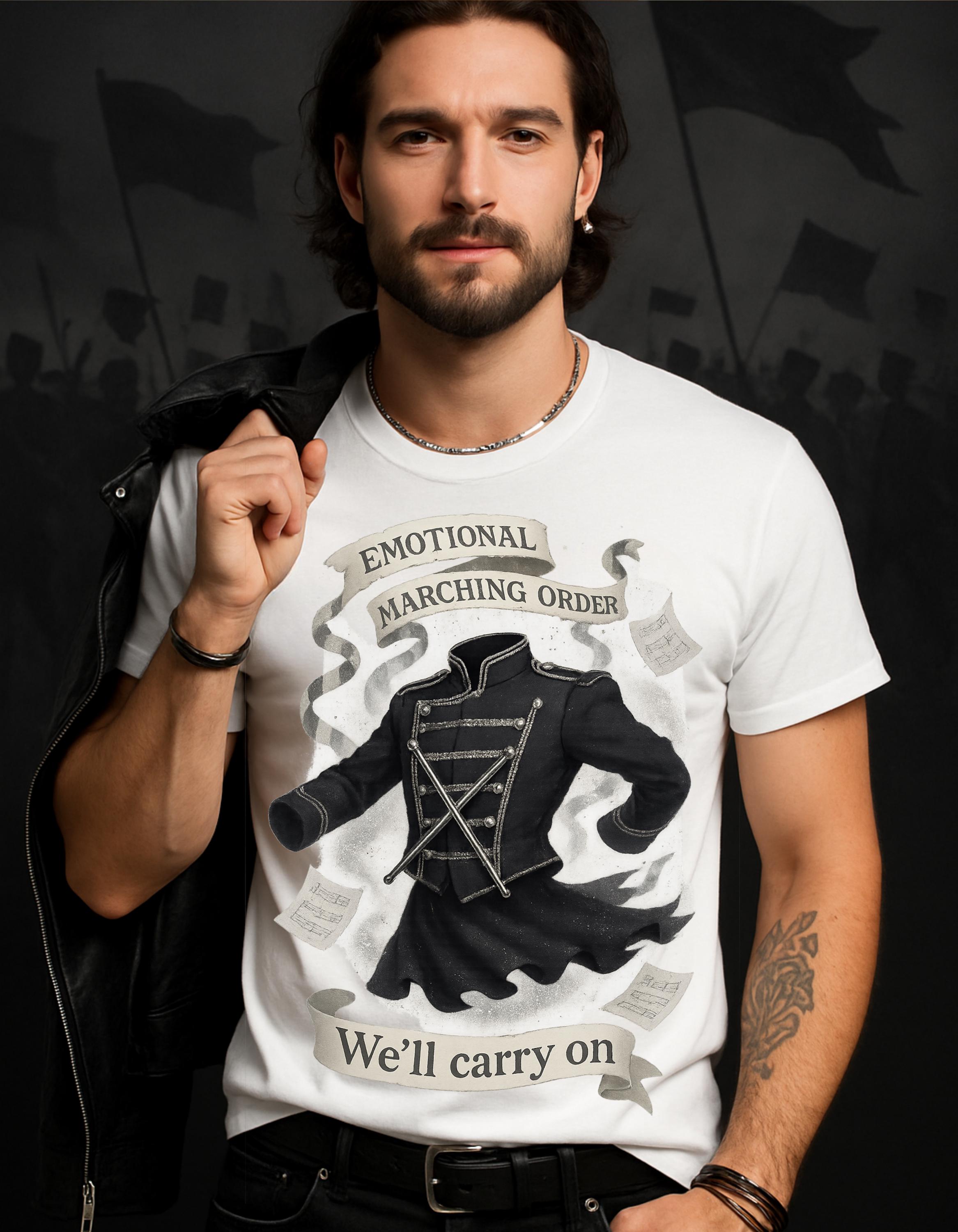 Inspirational Music Lover Cotton Tee: Emotional Marching Order Fan Gift
