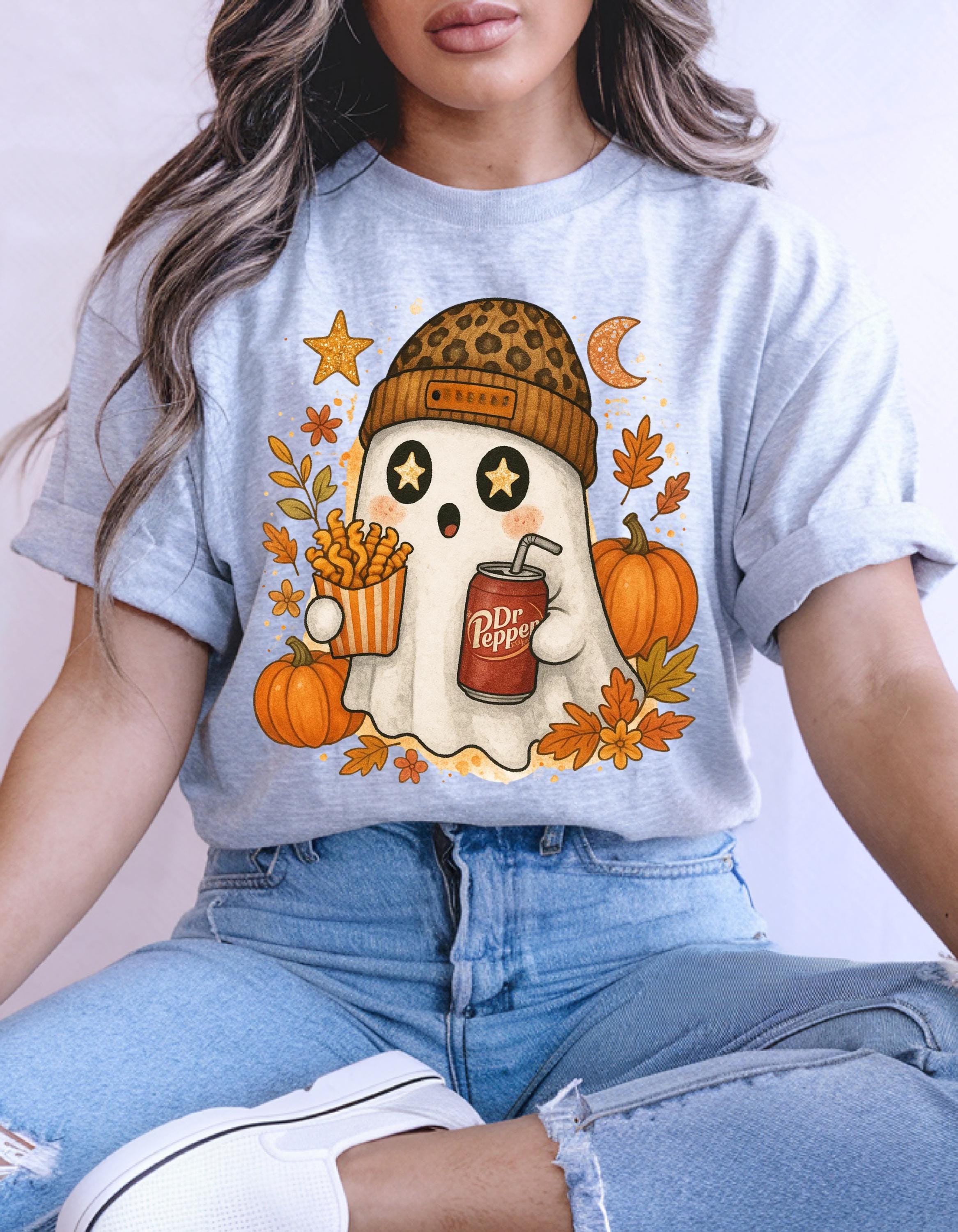 Adorable Halloween Ghost Sweatshirt: Cozy Autumn Wear for Fall Celebrations & Spooky Season