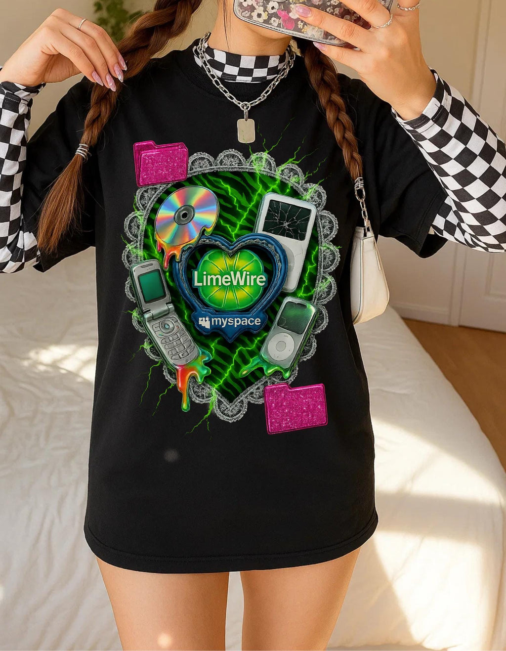 Nostalgic LimeWire Graphic Tee: Retro Unisex Cotton Shirt for Tech & Music Lovers, Vintage Style