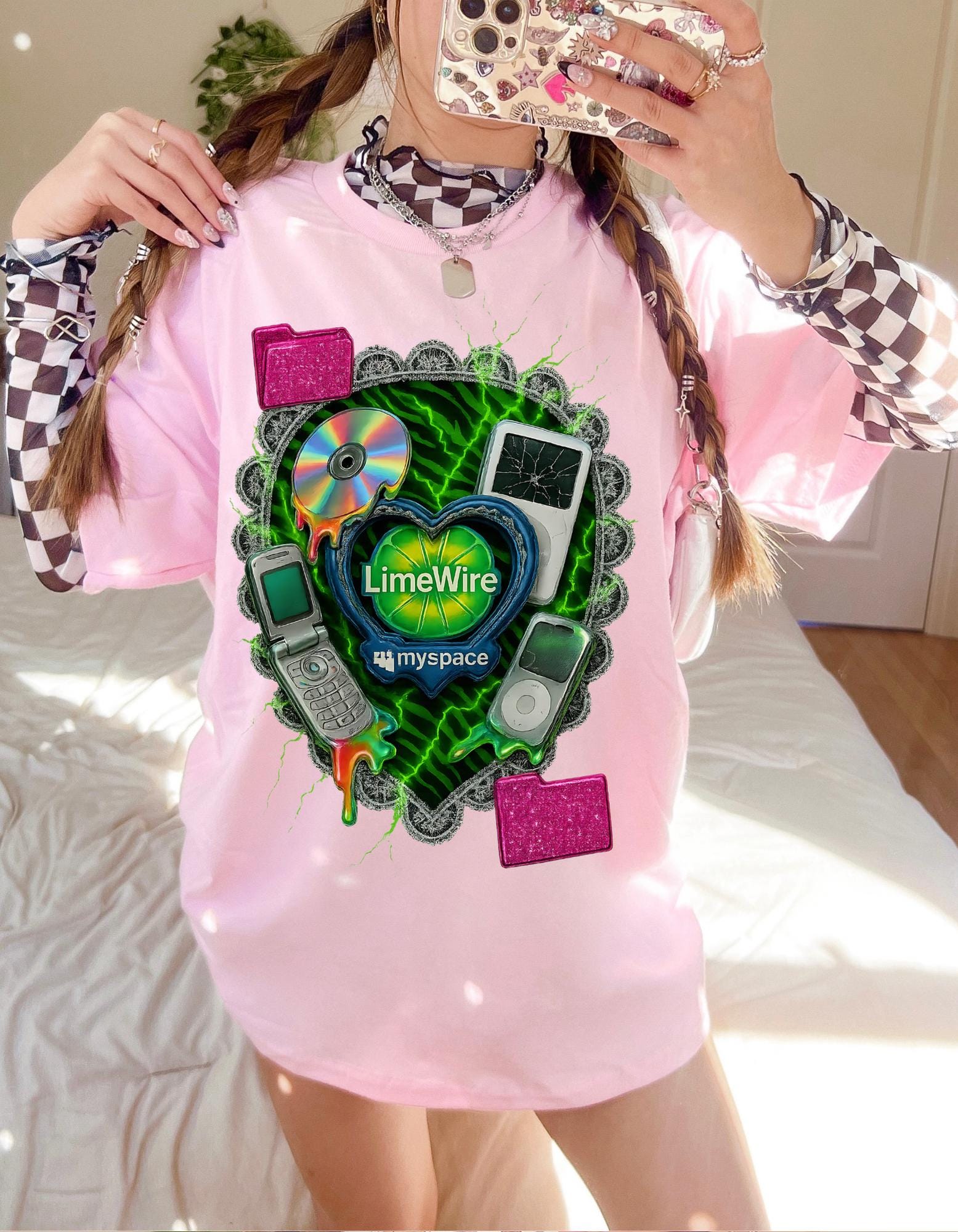 Nostalgic LimeWire Graphic Tee: Retro Unisex Cotton Shirt for Tech & Music Lovers, Vintage Style