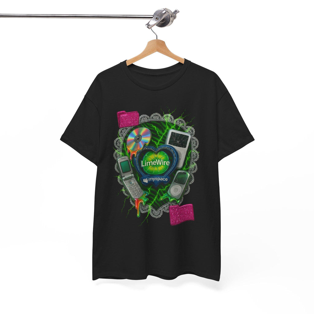 Nostalgic LimeWire Graphic Tee: Retro Unisex Cotton Shirt for Tech & Music Lovers, Vintage Style