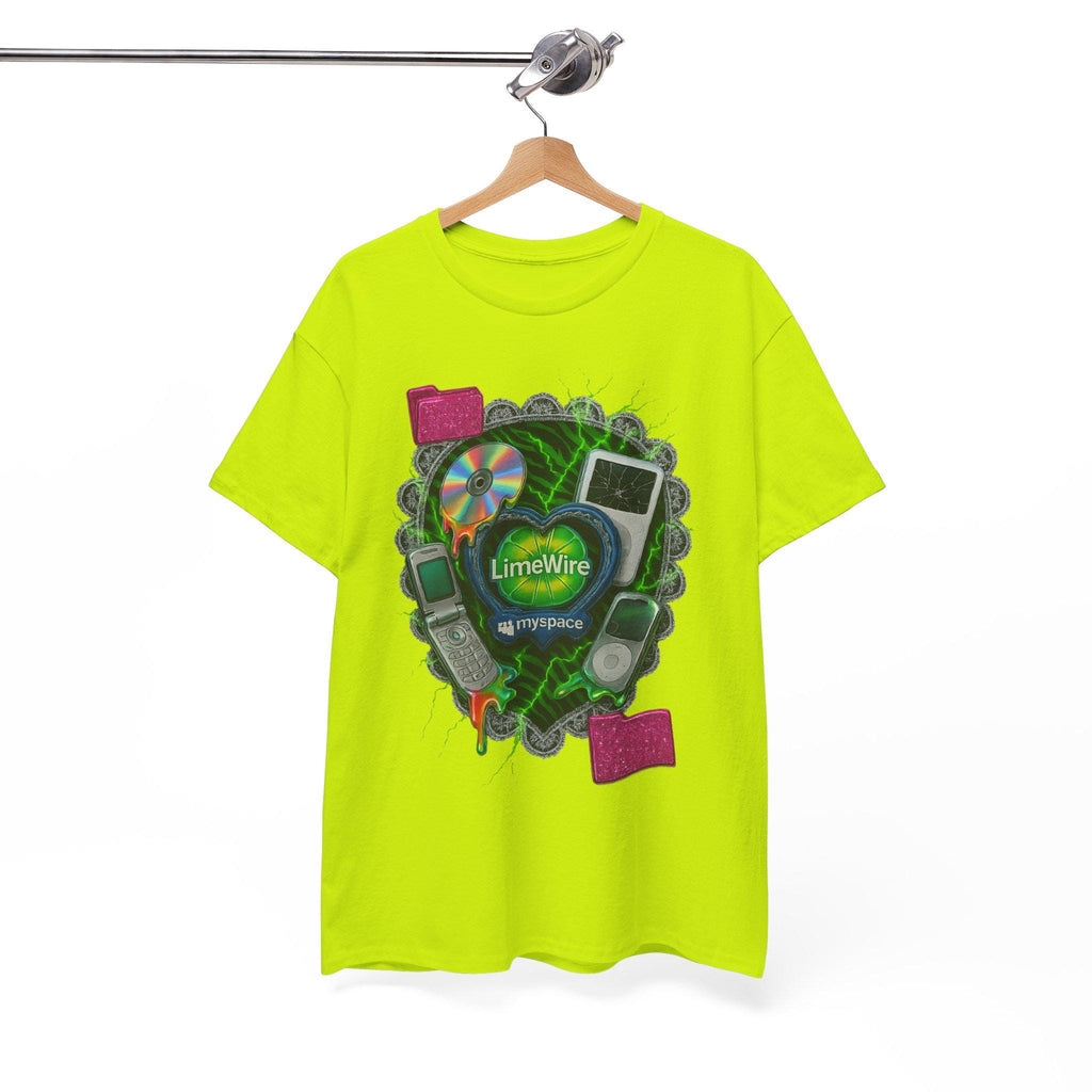 Nostalgic LimeWire Graphic Tee: Retro Unisex Cotton Shirt for Tech & Music Lovers, Vintage Style