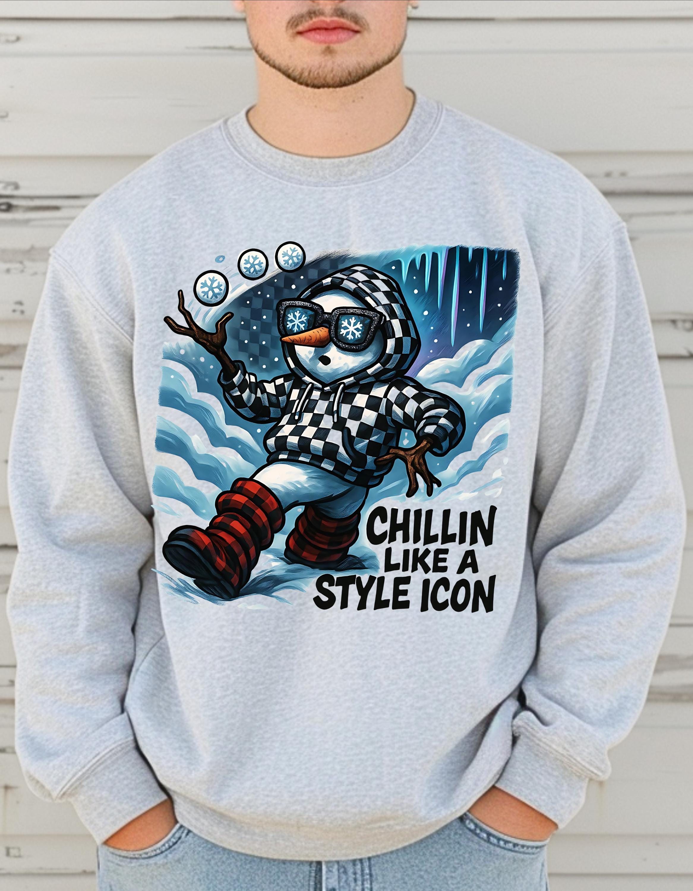 Trendy Unisex Style Icon Crewneck Sweatshirt - Cozy Winter Fashion Gift for Casual Layering