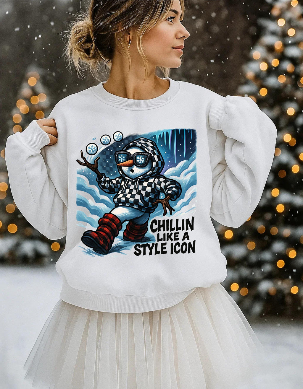 Trendy Unisex Style Icon Crewneck Sweatshirt - Cozy Winter Fashion Gift for Casual Layering