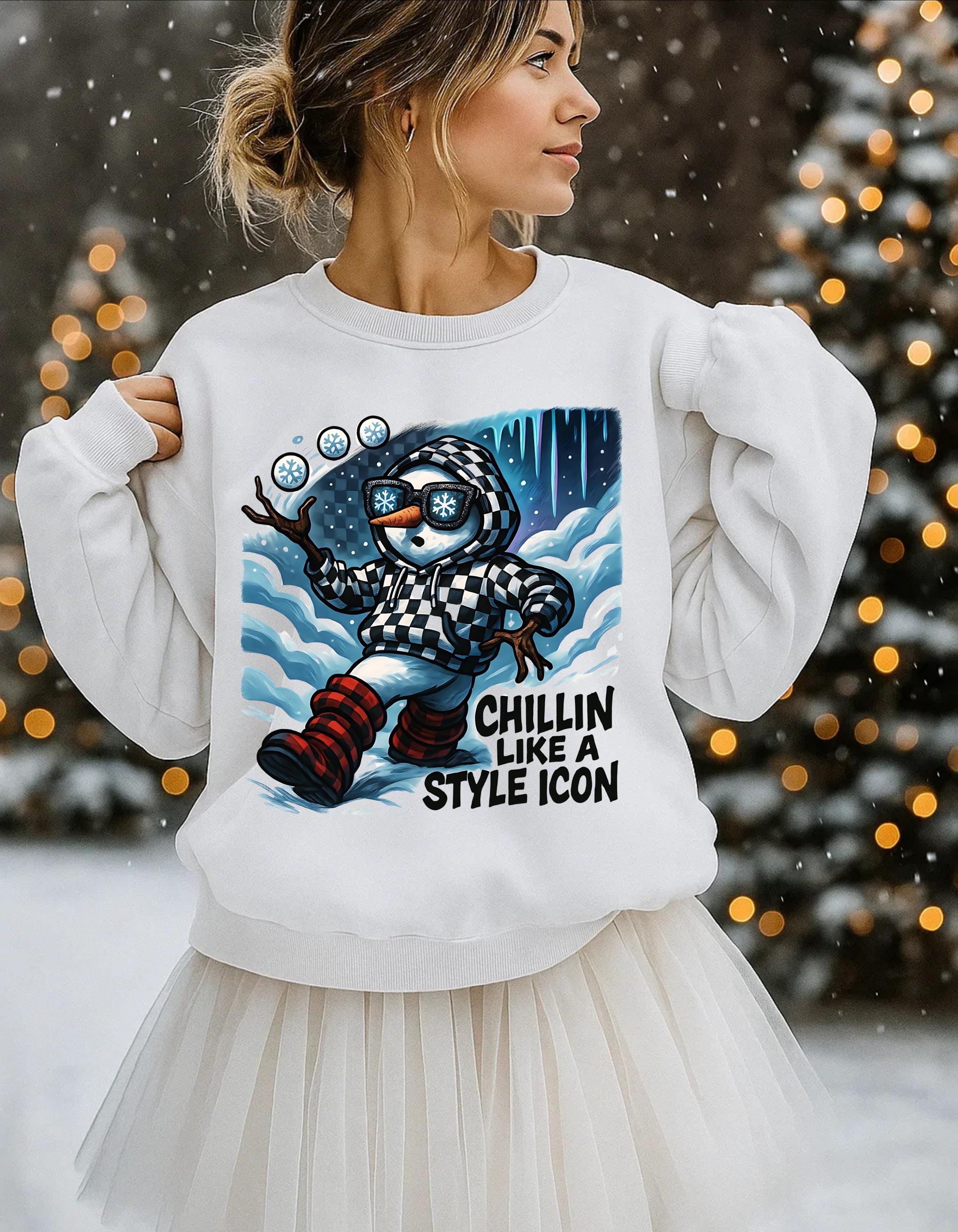 Trendy Unisex Style Icon Crewneck Sweatshirt - Cozy Winter Fashion Gift for Casual Layering