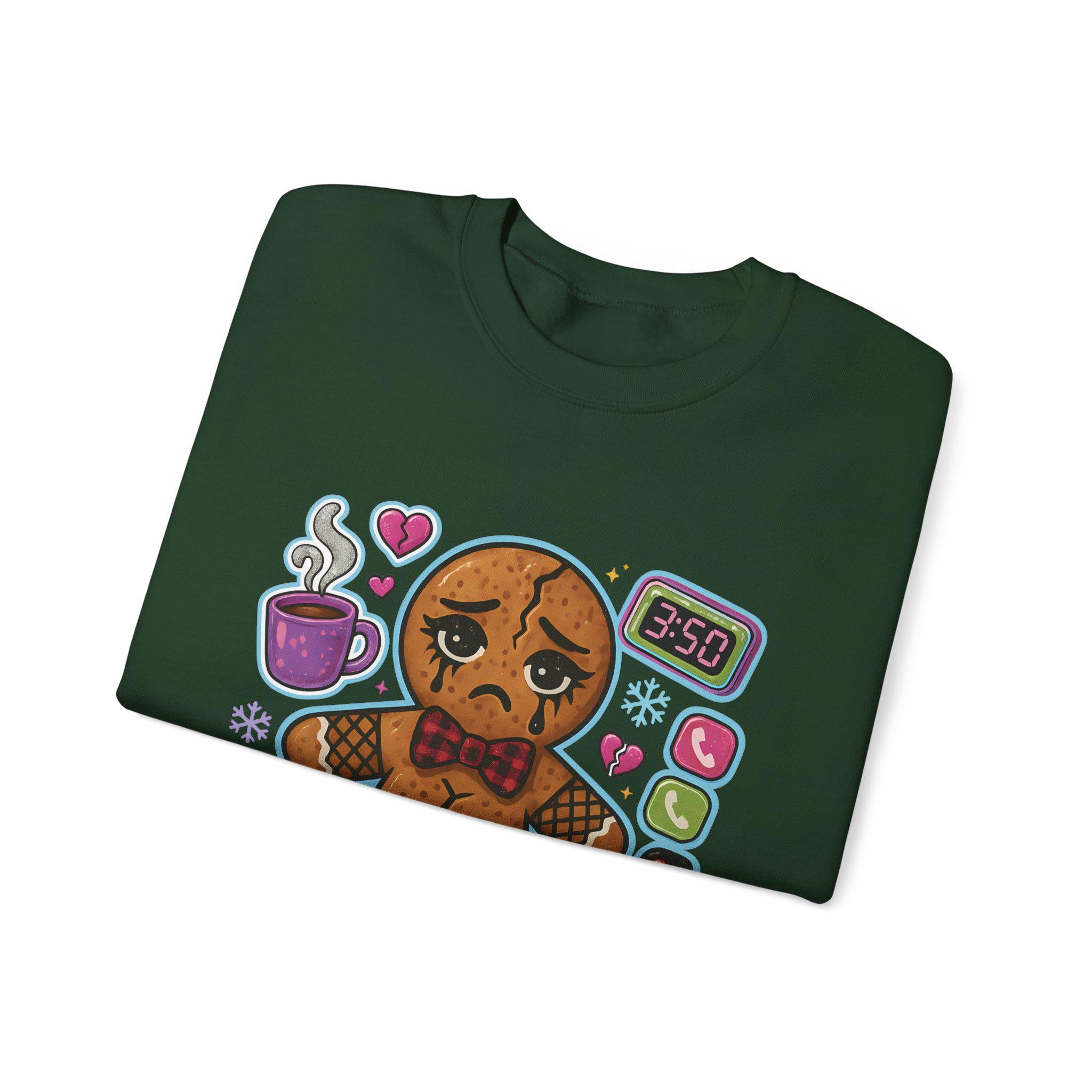 Witty Gingerbread Crewneck Sweatshirt: Emotionally Unavailable Holiday Humor Gift for Introverts