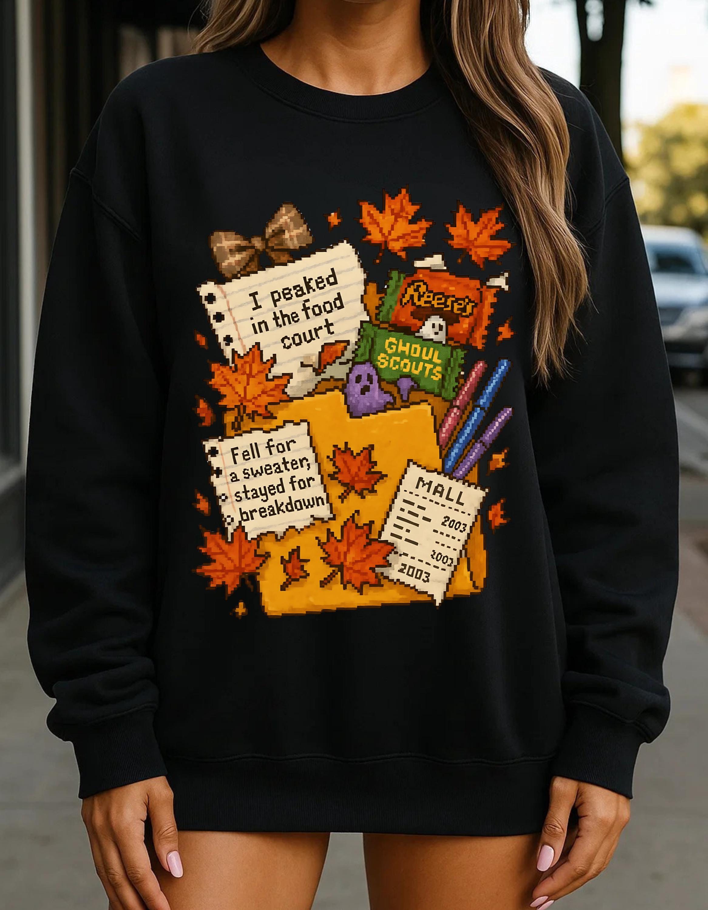 Pixelated Autumn Crewneck Sweatshirt: Cozy Fall Fashion