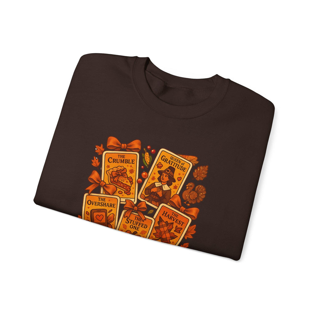 Cozy Autumn Tarot Harvest Sweatshirt - Unisex Fall Fashion Crewneck for Thanksgiving Weekend