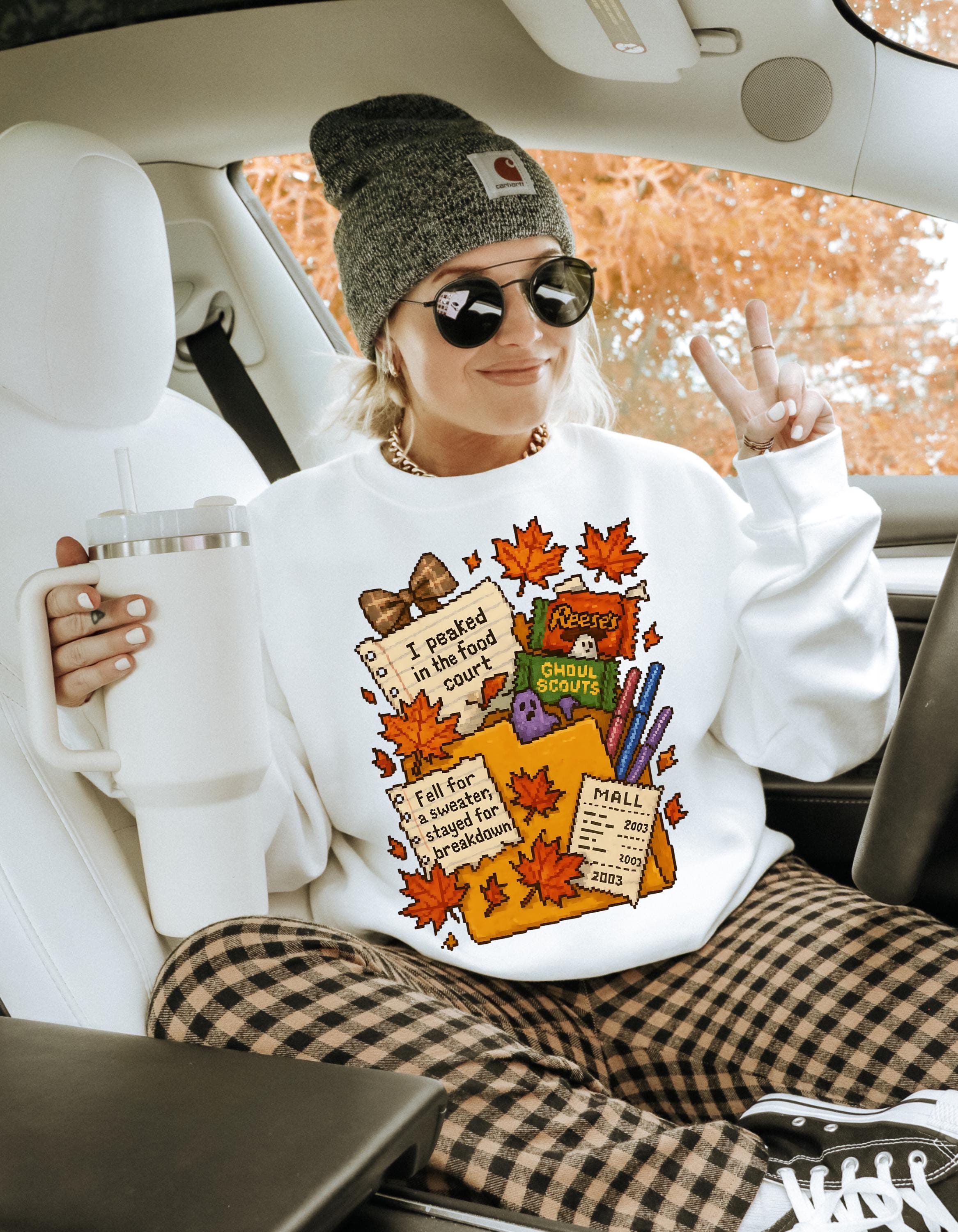 Pixelated Autumn Crewneck Sweatshirt: Cozy Fall Fashion