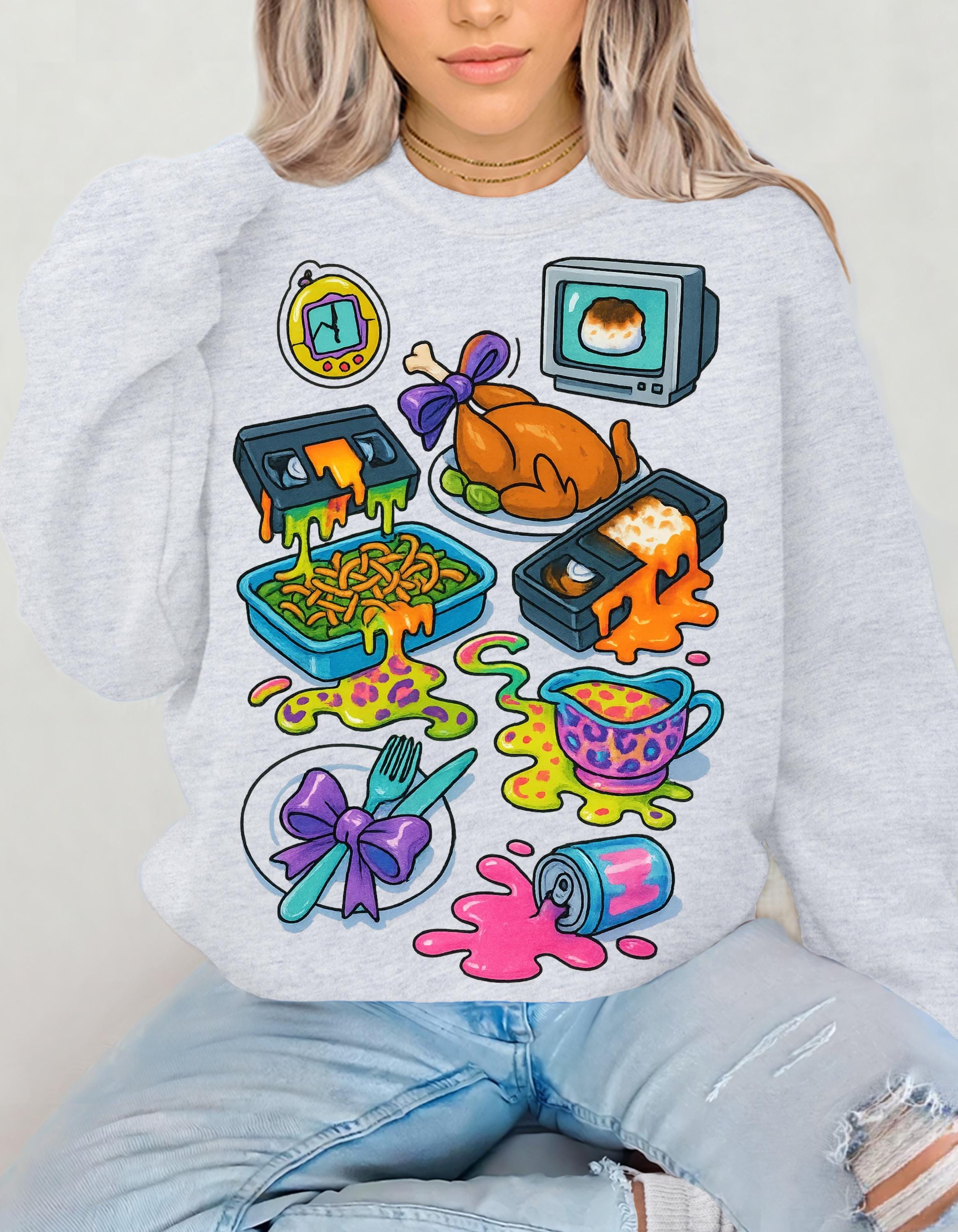 Y2K Leopard Print Crewneck: Cozy Unisex Cartoon Sweatshirt for Thanksgiving, Birthday & Holiday Gifts