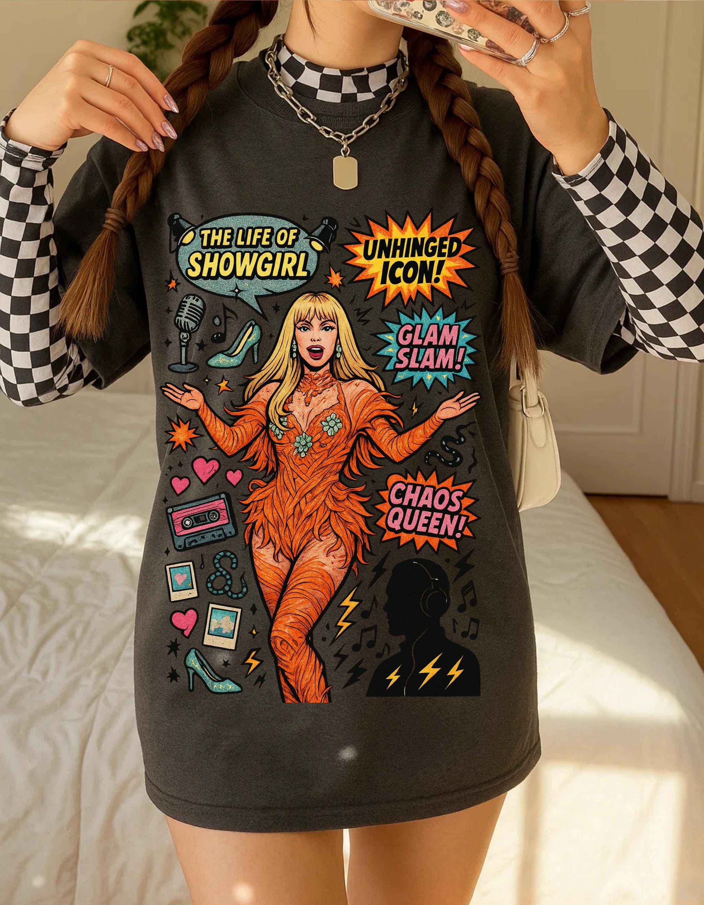 Showgirl Graphic Tee: Retro Unisex Cotton Statement Top