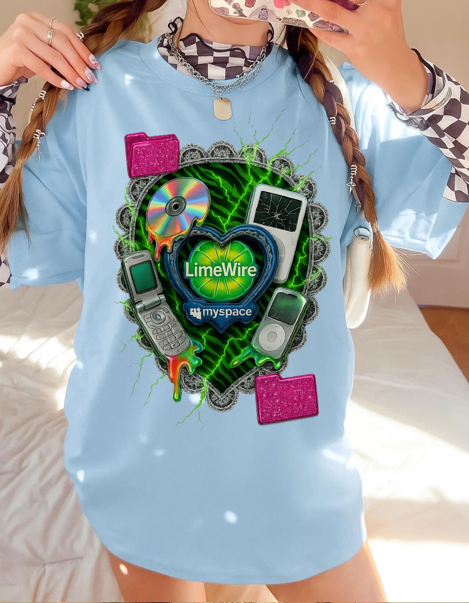 Nostalgic LimeWire Graphic Tee: Retro Unisex Cotton Shirt for Tech & Music Lovers, Vintage Style
