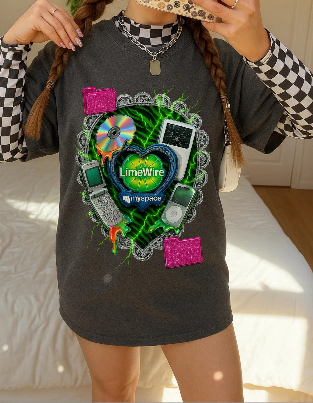 Nostalgic LimeWire Graphic Tee: Retro Unisex Cotton Shirt for Tech & Music Lovers, Vintage Style