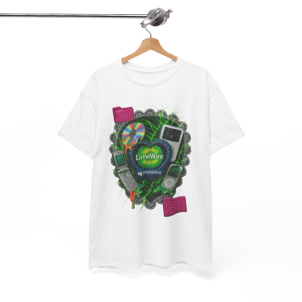 Nostalgic LimeWire Graphic Tee: Retro Unisex Cotton Shirt for Tech & Music Lovers, Vintage Style