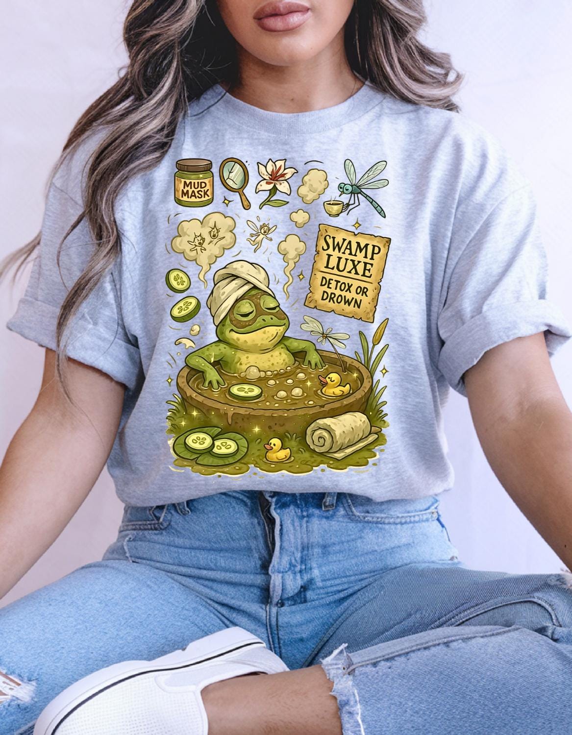Swamp Luxe Crewneck Sweatshirt: Cozy Unisex Cotton-Blend Pullover