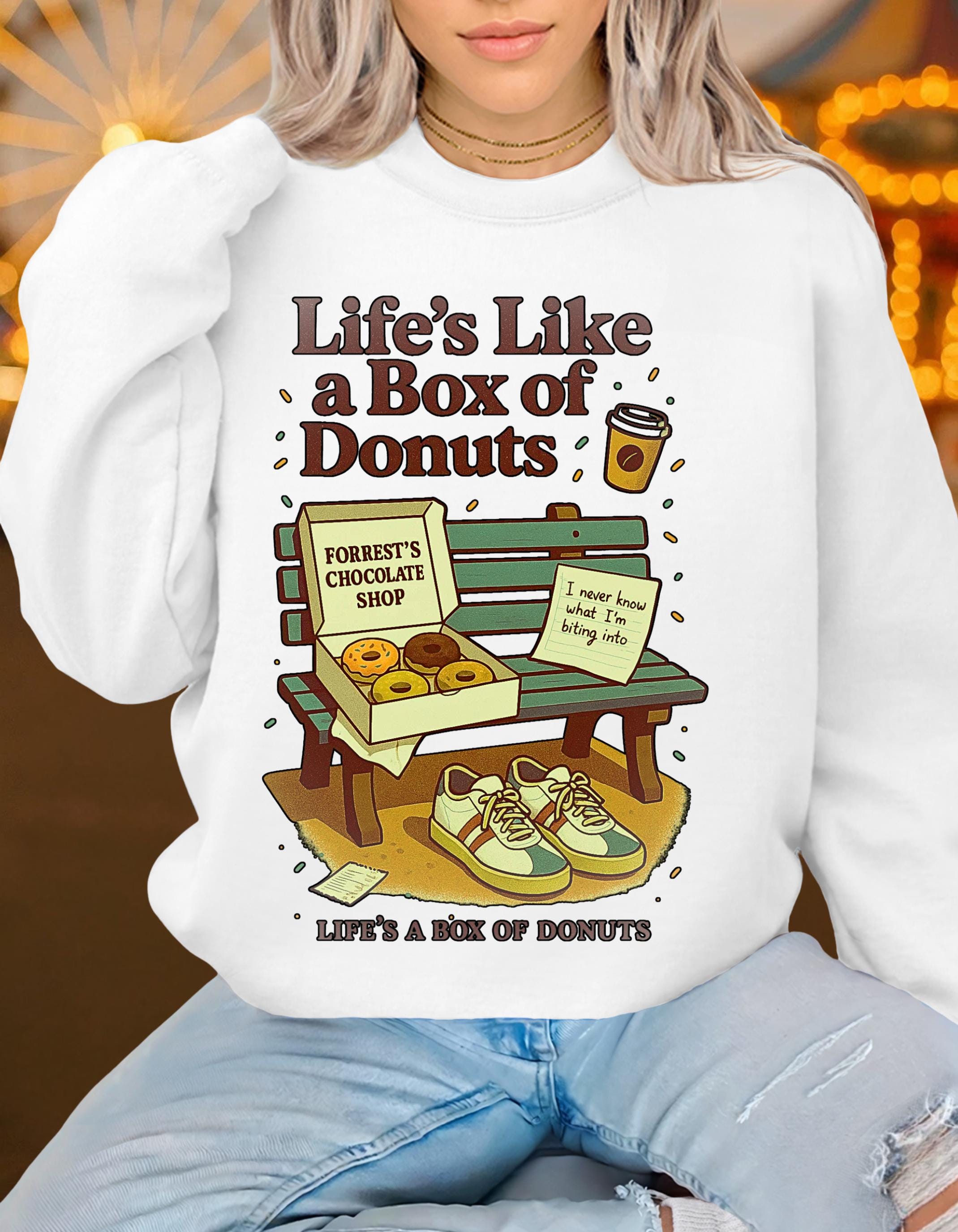 Quirky Donut Crewneck Sweatshirt: Unisex Foodie Gift, Cozy Bakery Lover Apparel, Funny Casual Top