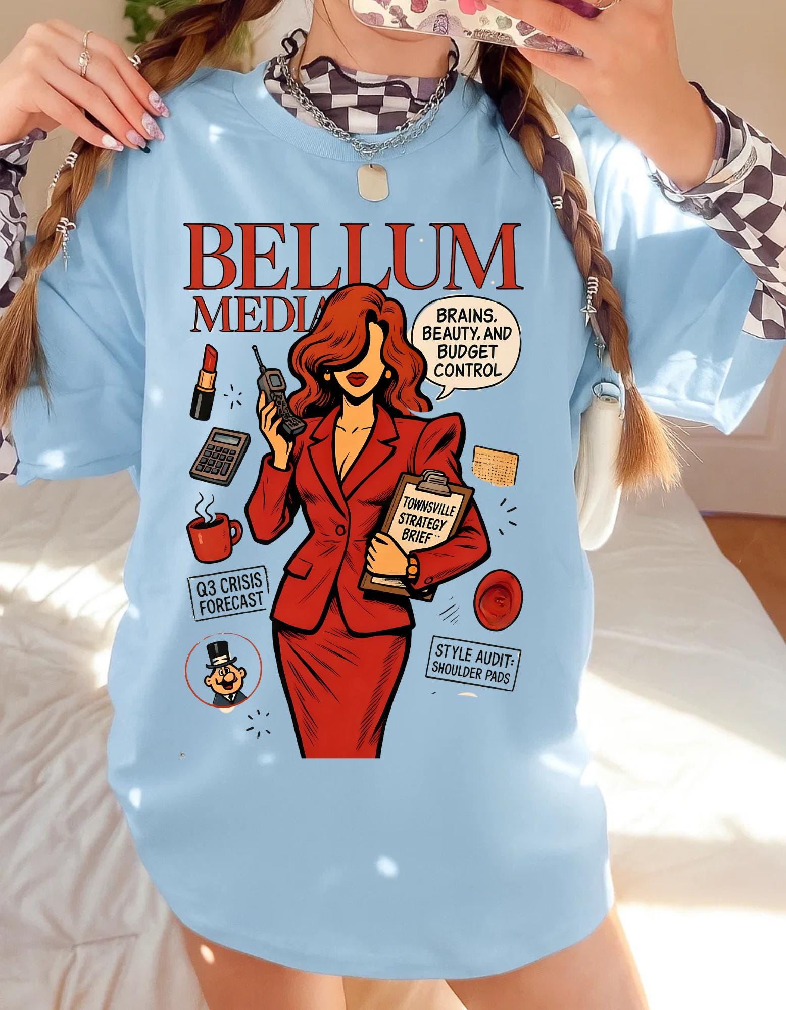 90s Bellum Parody Graphic Tee: Bold Women's Fashion Top
