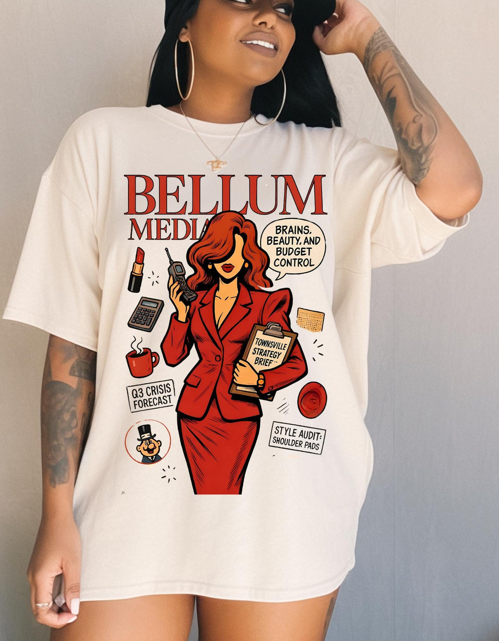 90s Bellum Parody Graphic Tee: Bold Women's Fashion Top