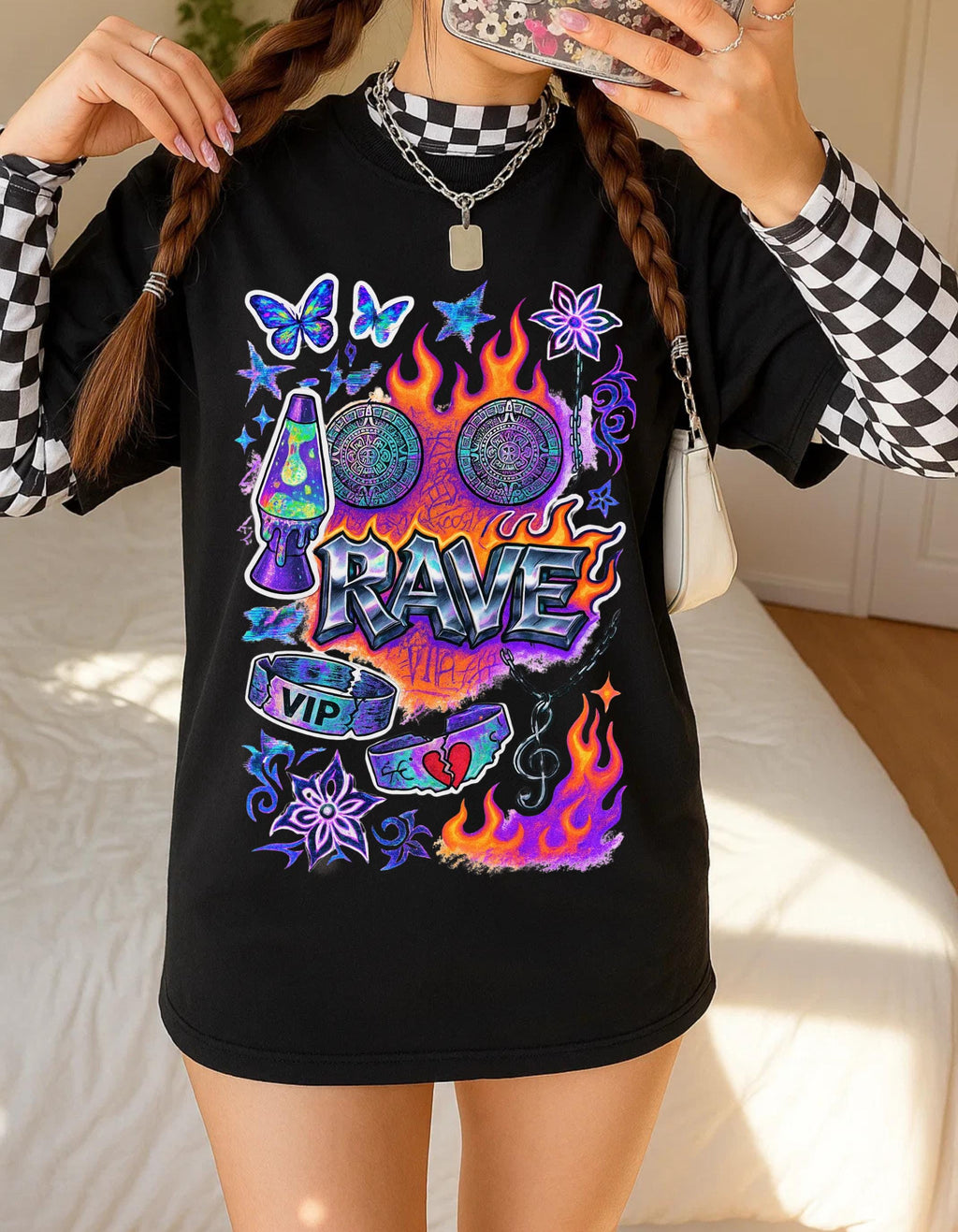 Retro Graphic Tee: Vibrant Unisex Cotton Festival Shirt