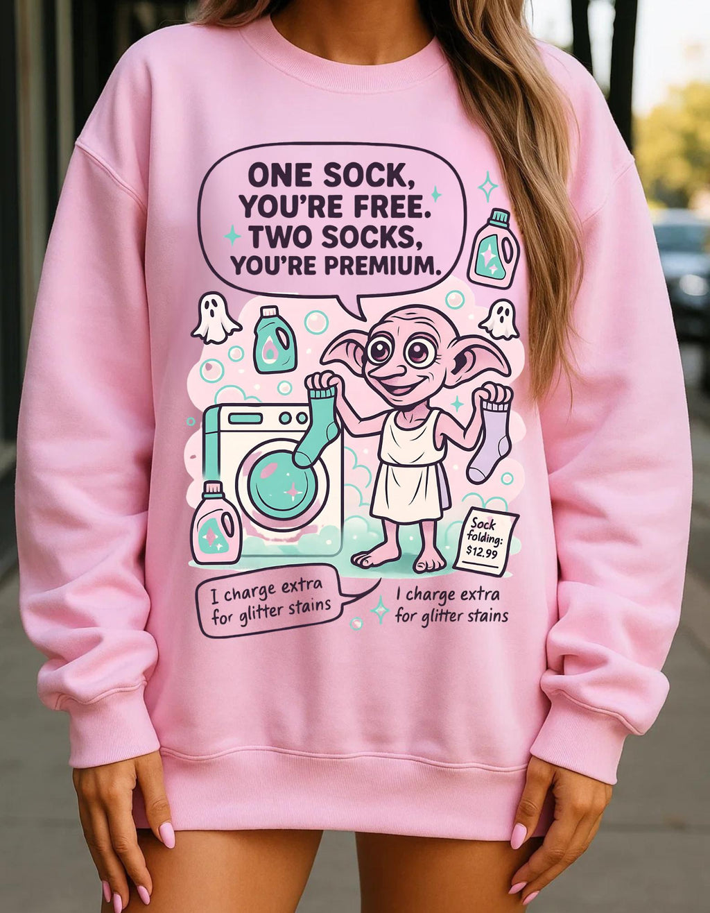 Magical House Elf Laundry Parody Sweatshirt - Wizard School Fan Gift, Unisex Jumper