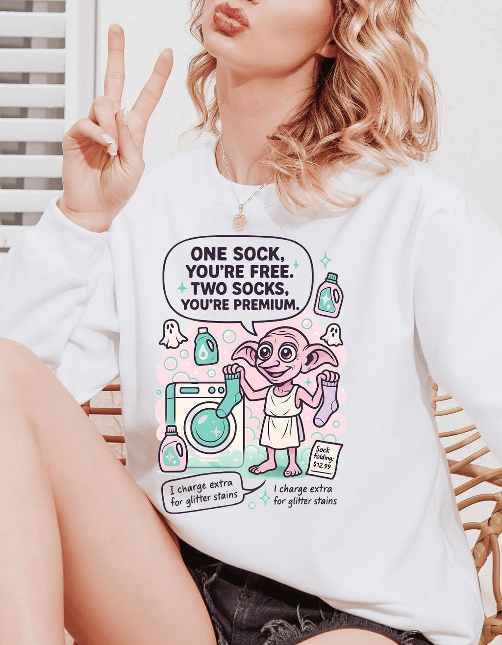 Magical House Elf Laundry Parody Sweatshirt - Wizard School Fan Gift, Unisex Jumper