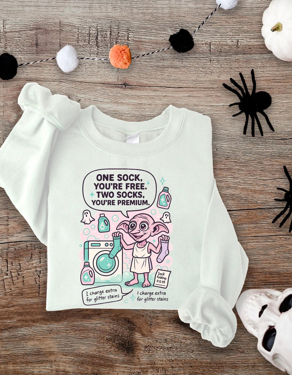 Magical House Elf Laundry Parody Sweatshirt - Wizard School Fan Gift, Unisex Jumper