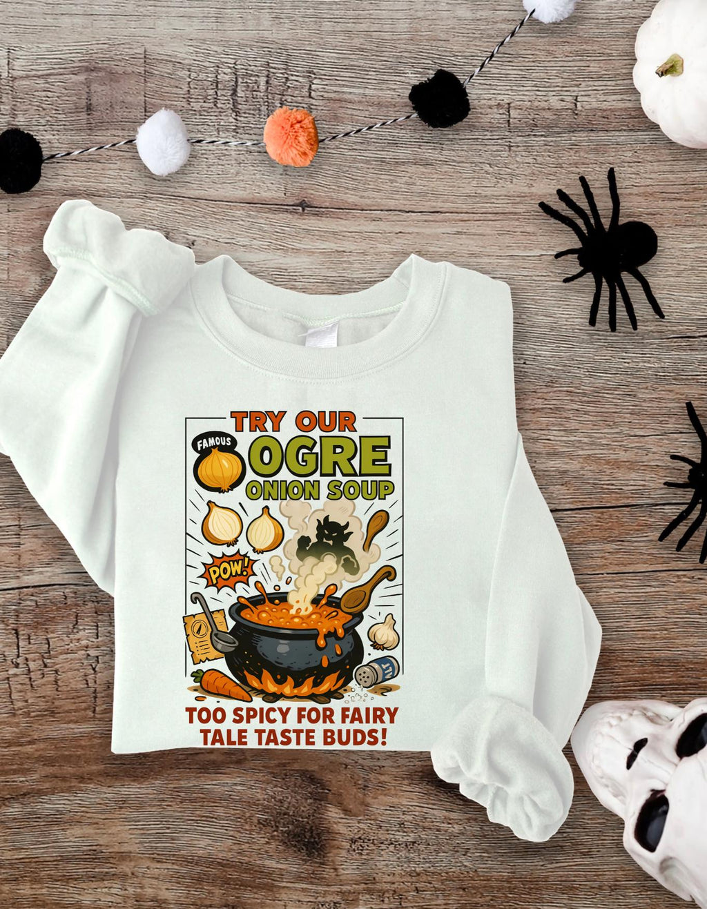 Whimsical Fairy Tale Onion Ogre Soup T-Shirt: Unique Storybook-Inspired Graphic Tee for Fantasy Lovers