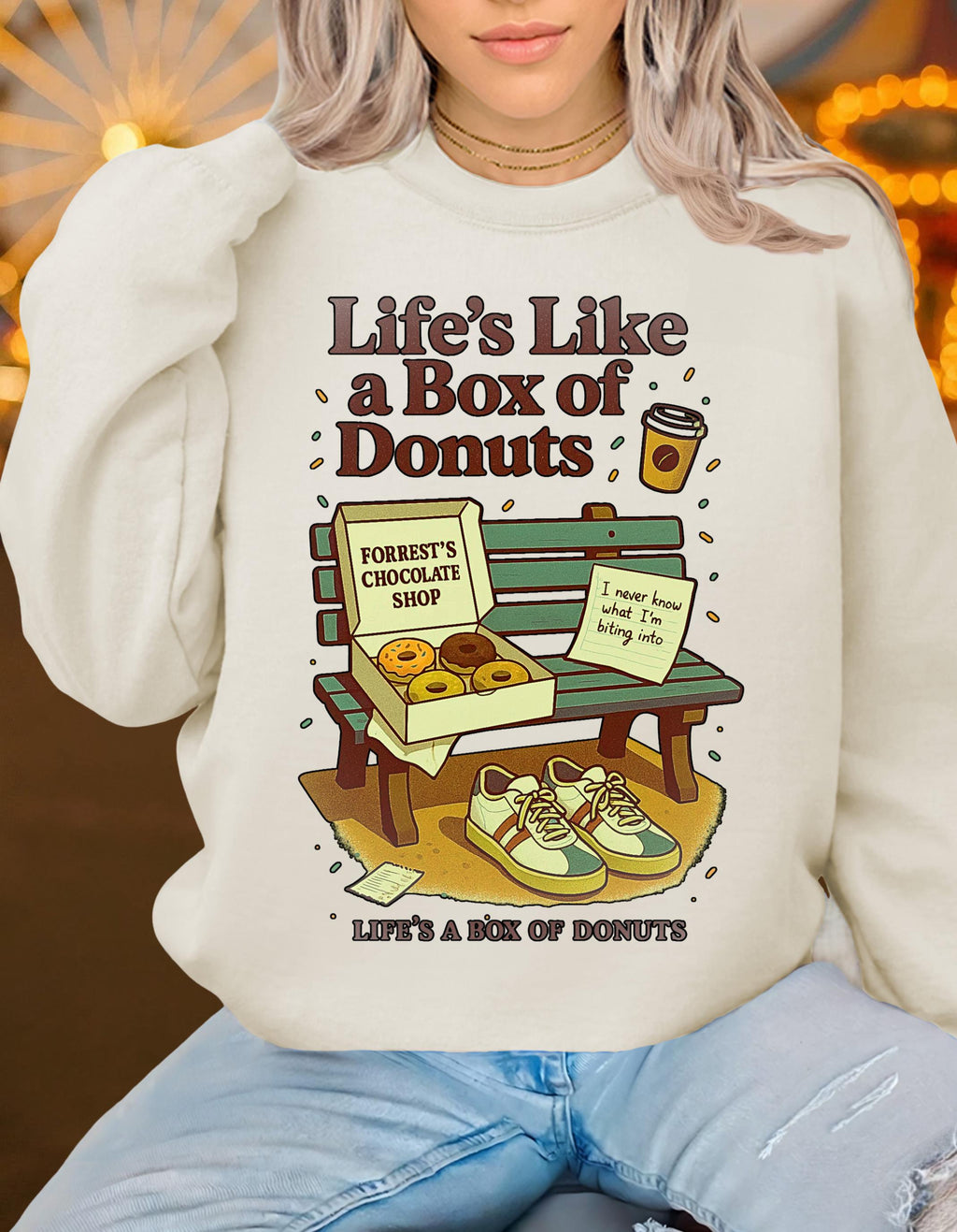 Quirky Donut Crewneck Sweatshirt: Unisex Foodie Gift, Cozy Bakery Lover Apparel, Funny Casual Top