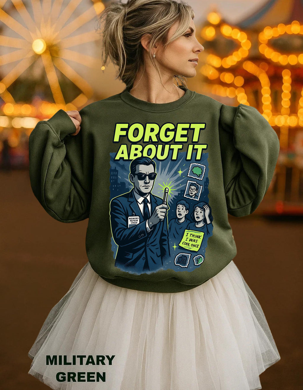 Men's Movie Parody Sweatshirt: Funny Suit Humor Crewneck