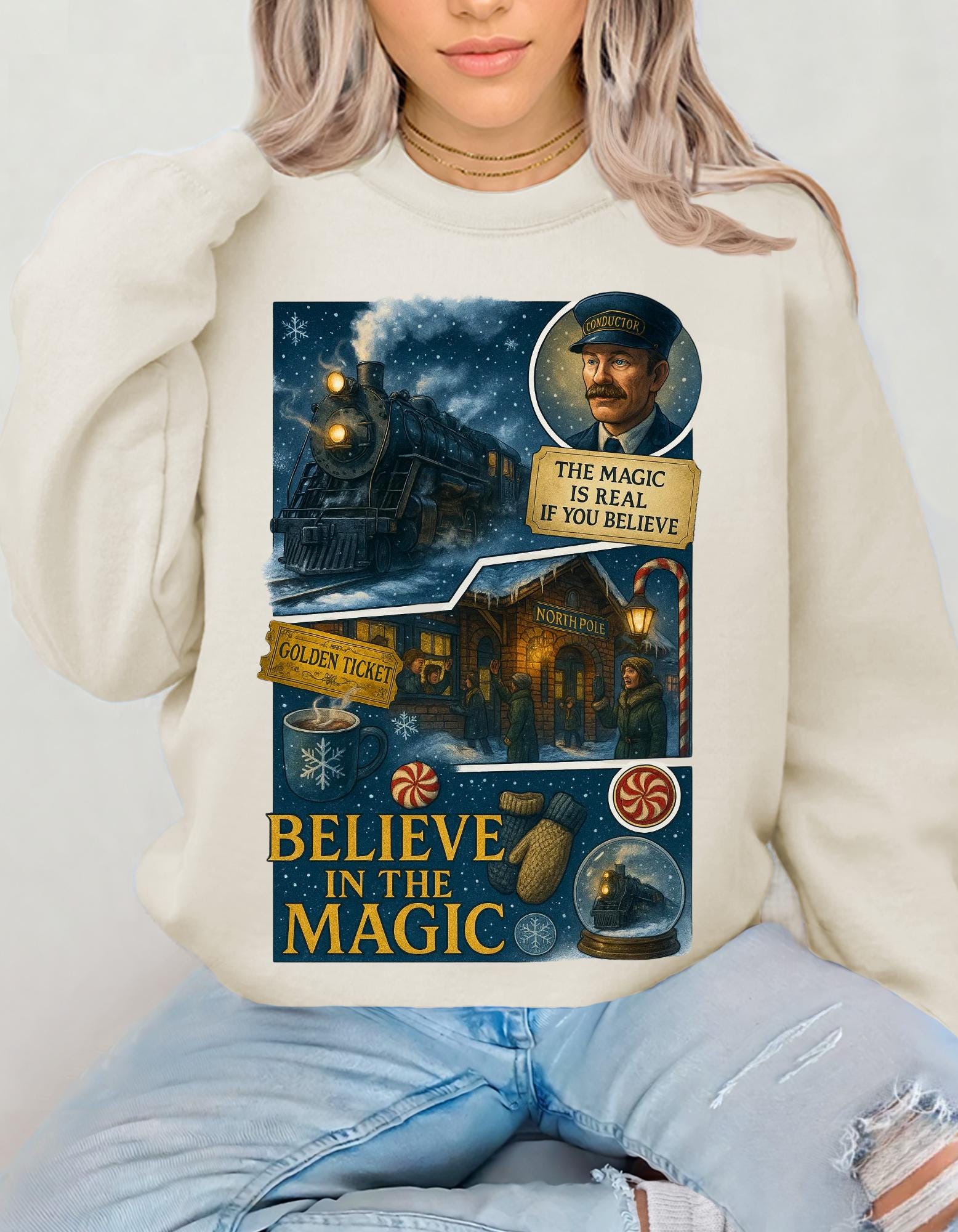 Nostalgic Magic-Themed Unisex Sweatshirt: Cozy Comfort Believe in Magic Gift for Him Her